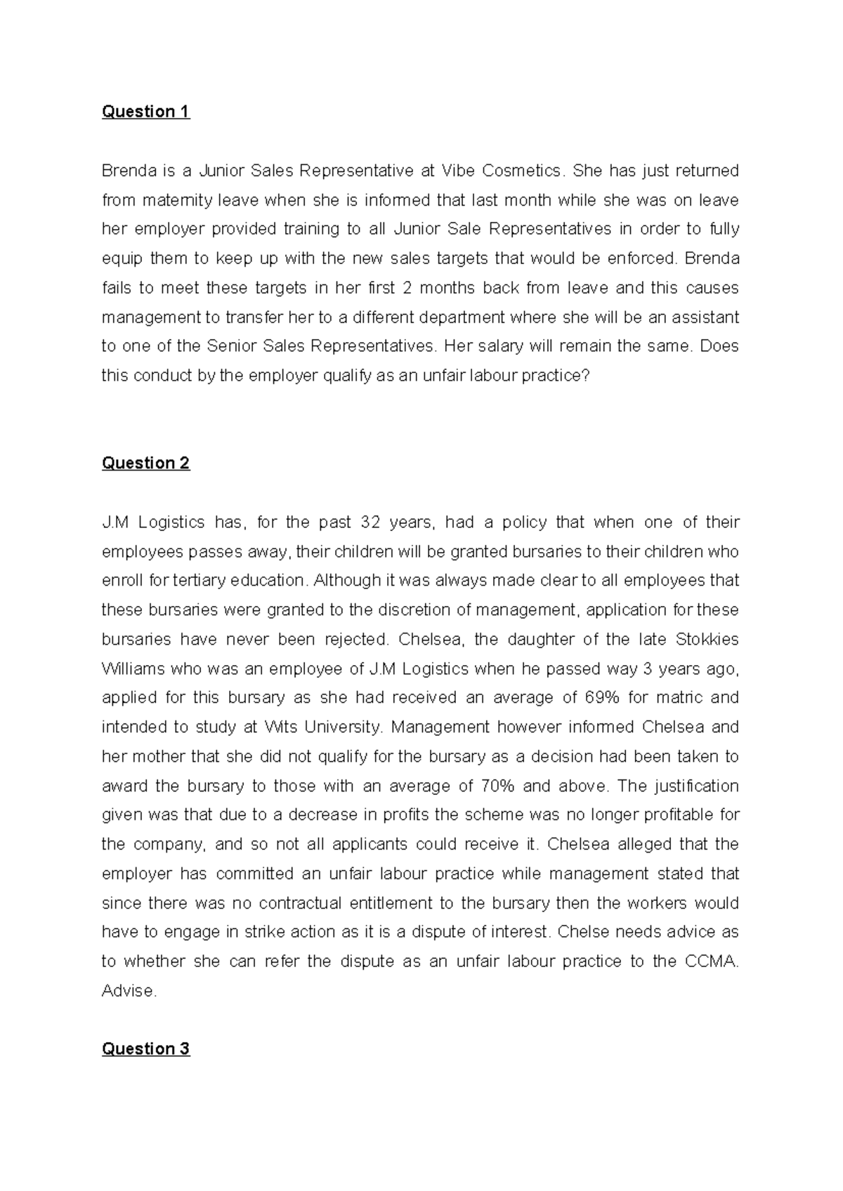 ULP Case Studies: Analyzing Unfair Labour Practices in Employment - Studocu