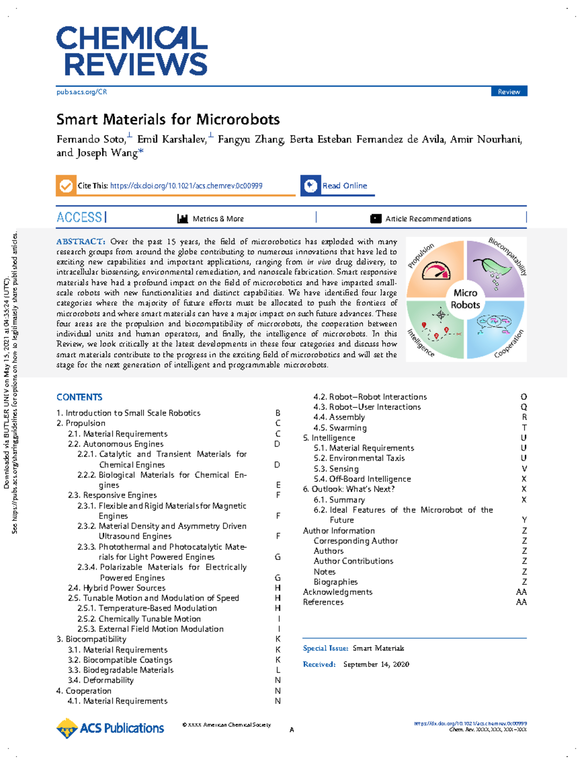 Acs - Nice material. - Smart Materials for Microrobots Fernando Soto,⊥ ...