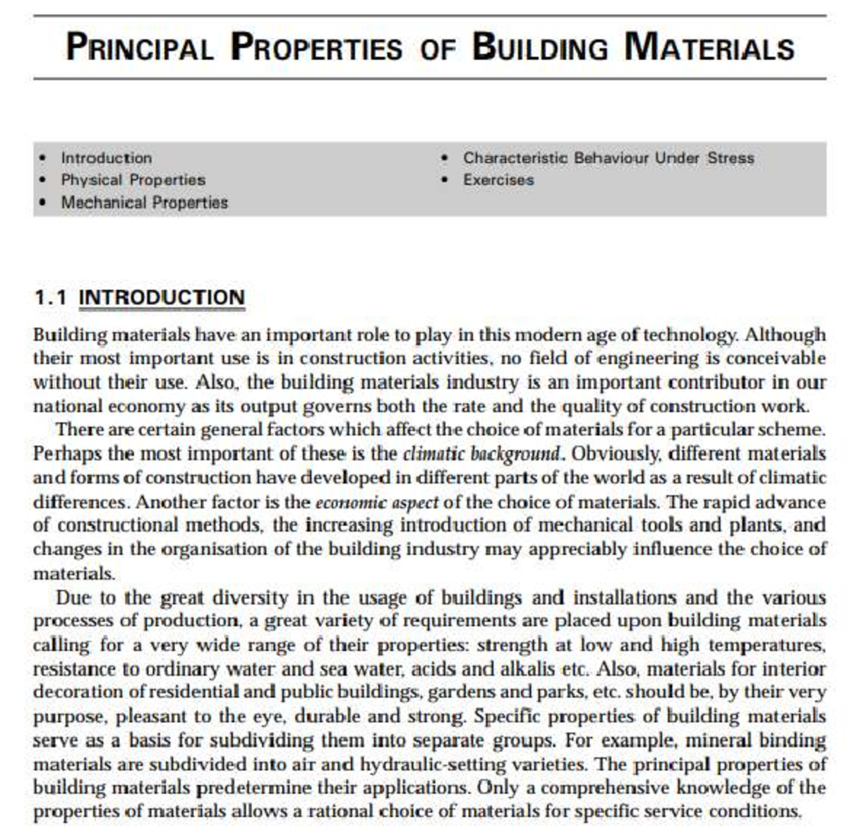 CMT 1A - Principal Properties of Building Materials: An Overview - Studocu