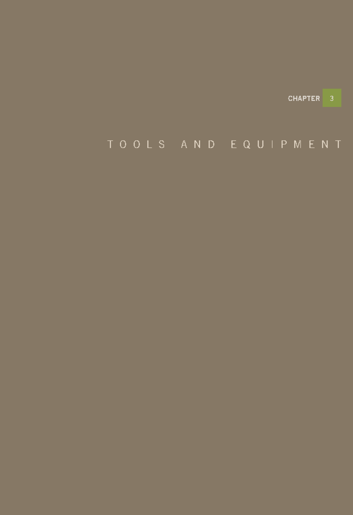 Tools and Equipment: Chapter 3 - Importance and Characteristics - Studocu