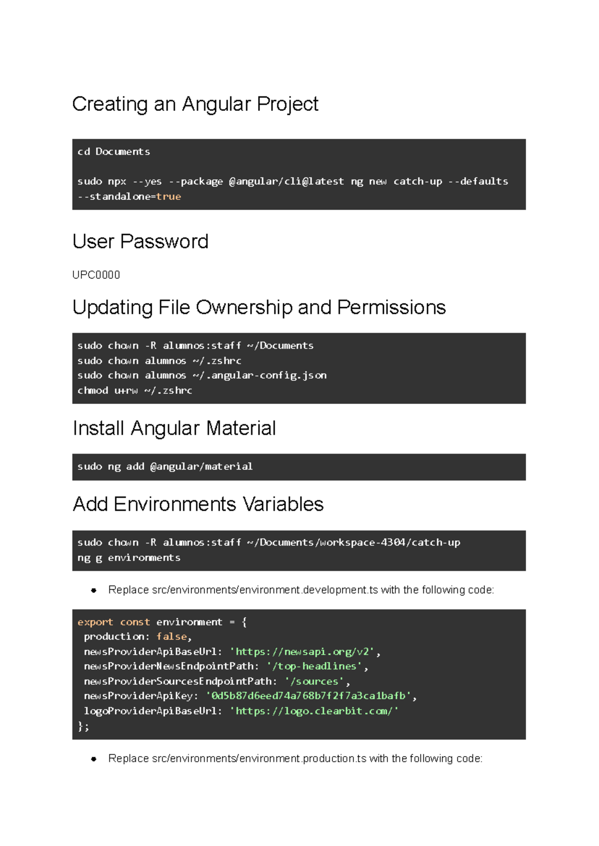 Creating an Angular Project: PC1 Final Exam Notes on News Aggregation ...