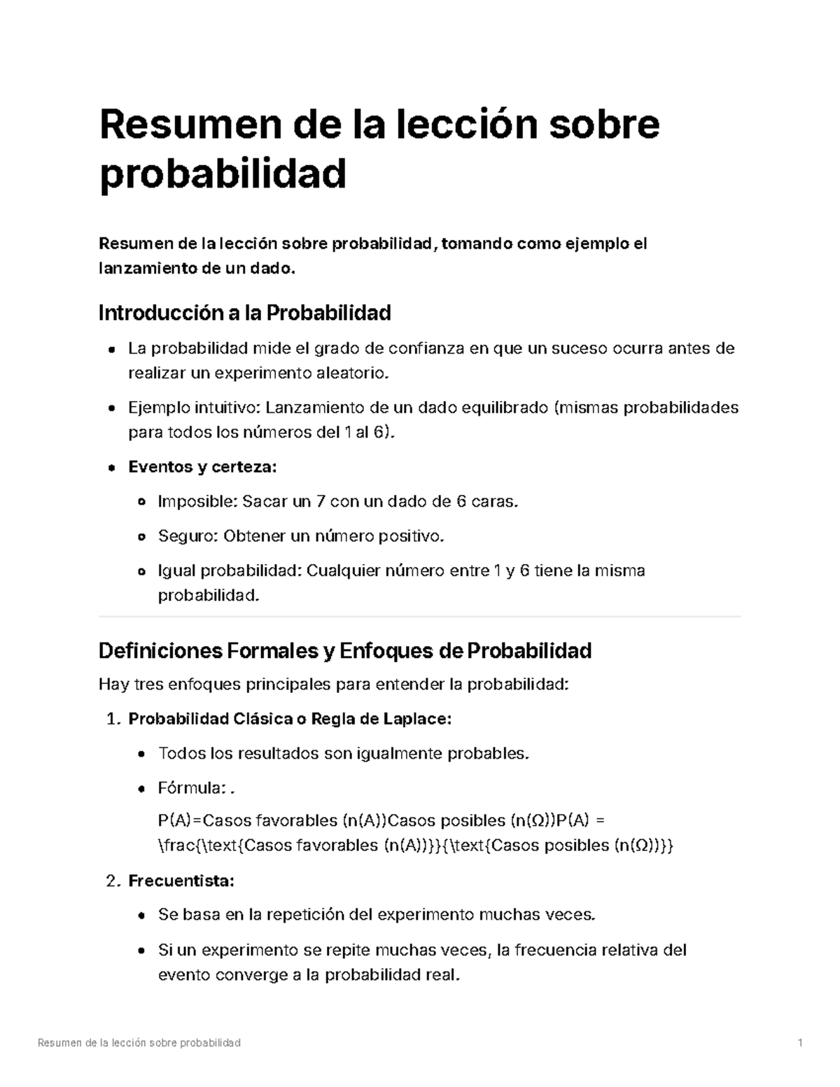 Resumen de la lección de Probabilidad - Curso 101 - Document Preview