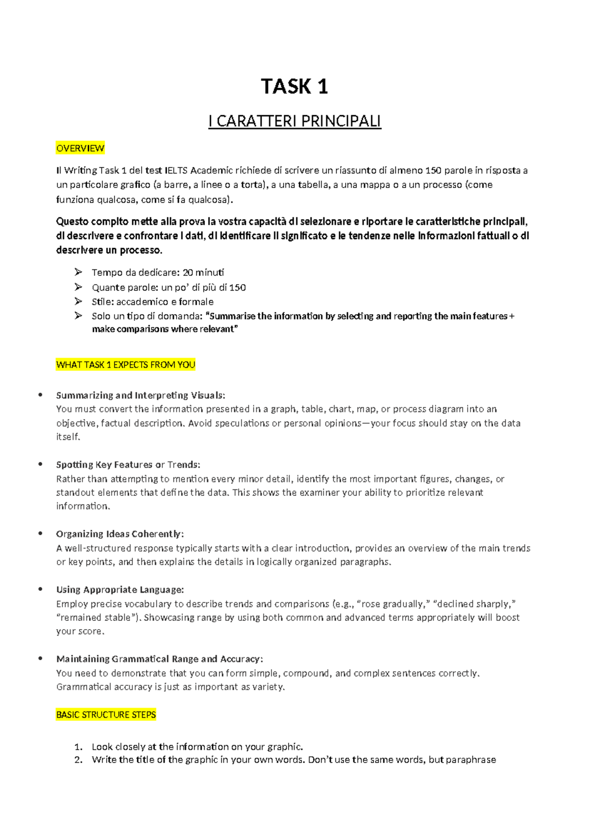 IELTS Academic Writing Task 1: Overview and Key Features - Studocu