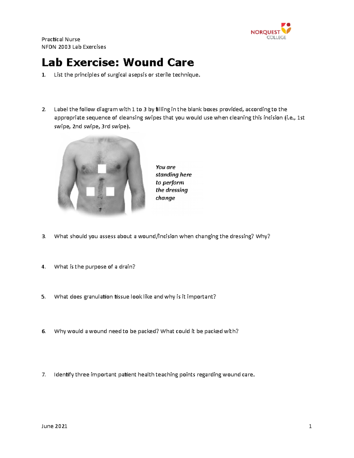 NFDN 2003 Lab Exercises - NFDN 2003 Lab Exercises Lab Exercise: Wound ...