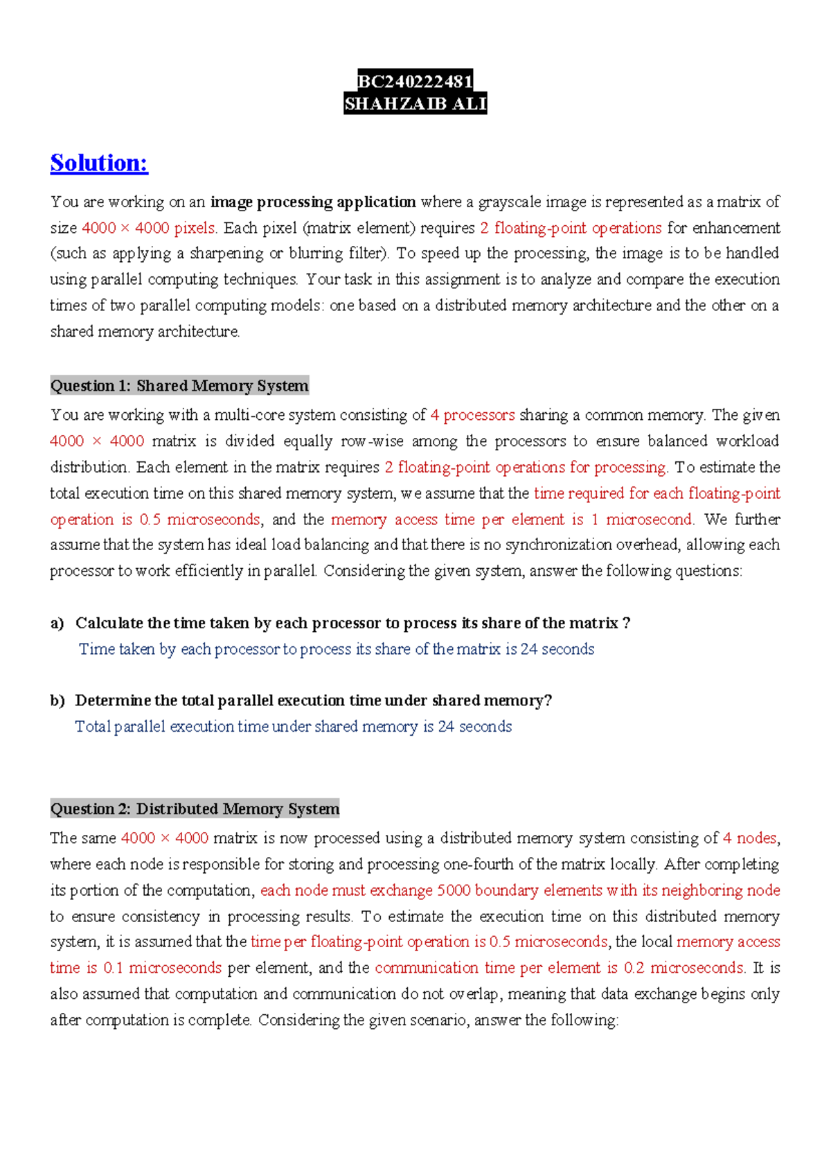 621 ASSIG IND ONE: Parallel Computing in Image Processing Analysis ...