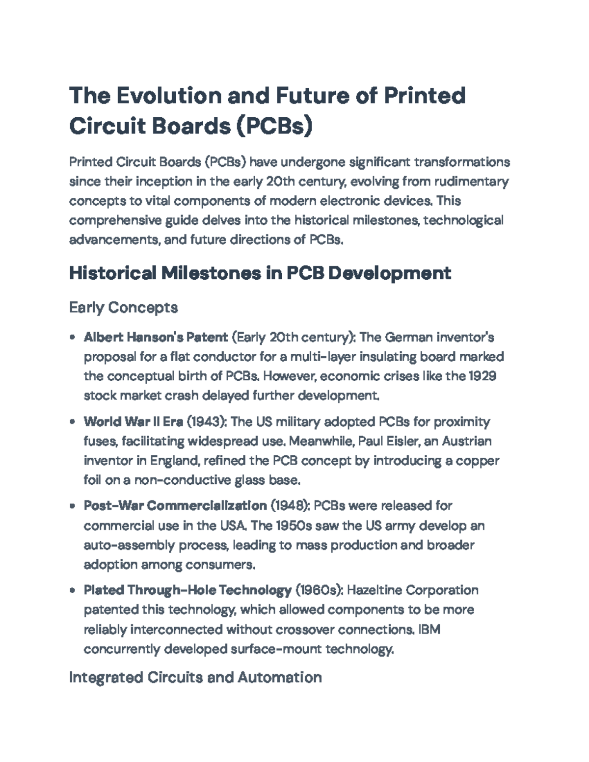 Evolution and Future of PCBs: A Comprehensive Overview - The Evolution ...