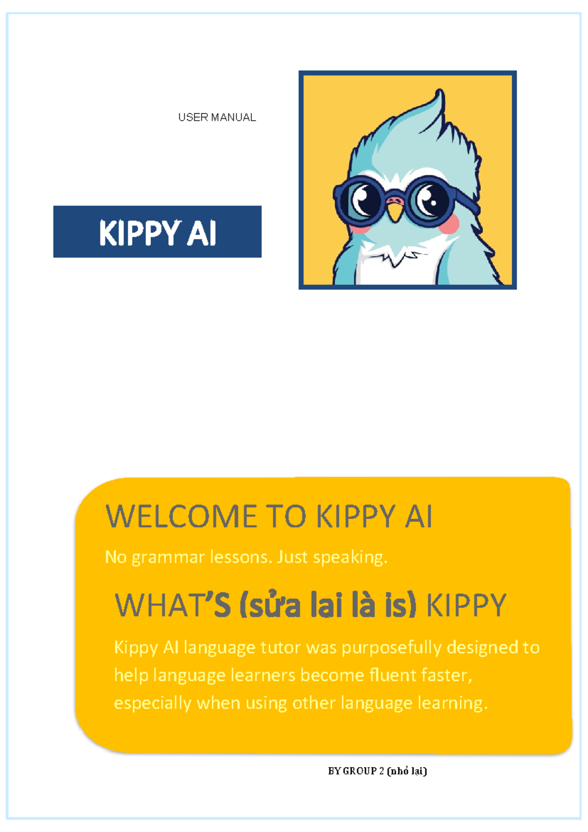 KIPPY AI User Manual: A Guide to Effective Language Learning - Studocu