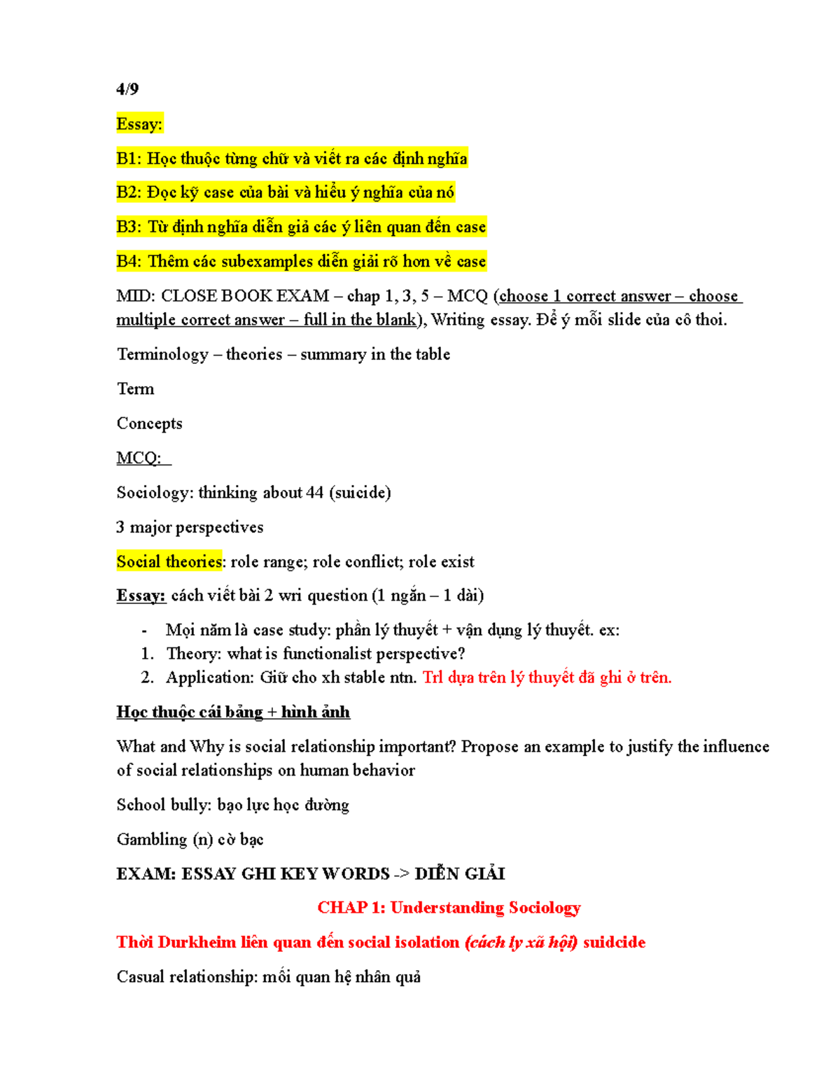 Sociology Course Notes: Key Theories & Concepts for Midterm Exam - Studocu