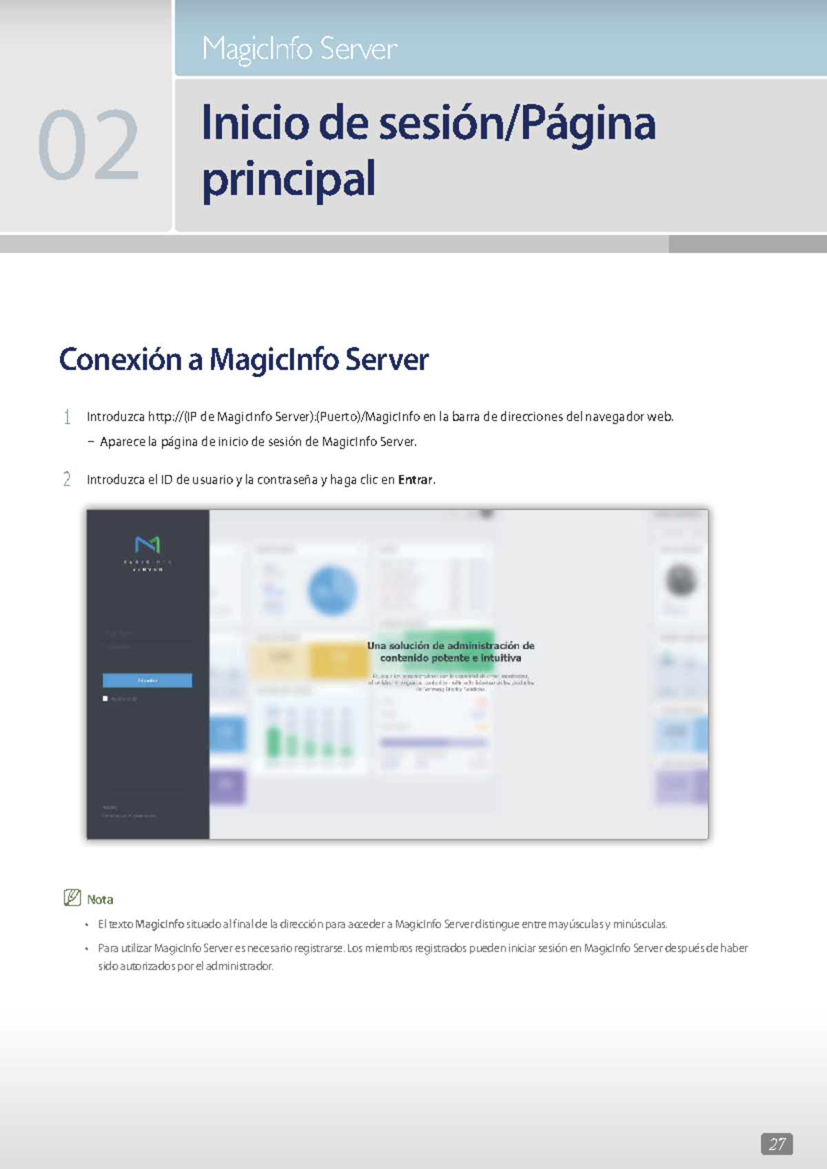 Manual de Usuario MagicInfo Server: Guía de Inicio y Configuración ...
