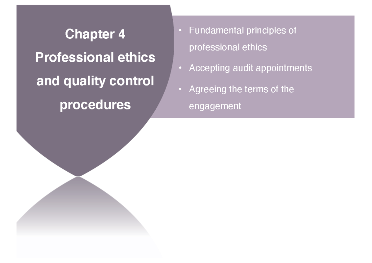 AC5003 Chapter 4 - ... - Chapter 4 Professional ethics and quality ...