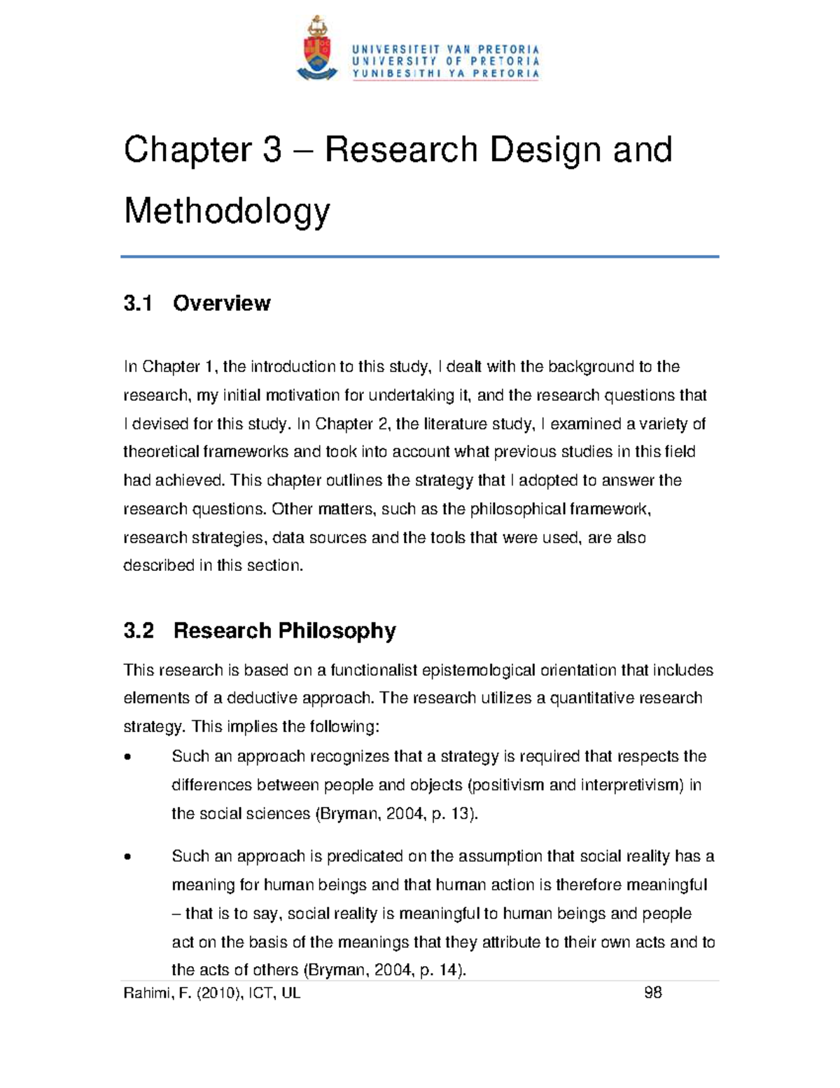 Chapter 3: Research Design & Methodology - ICT Impact on Student ...