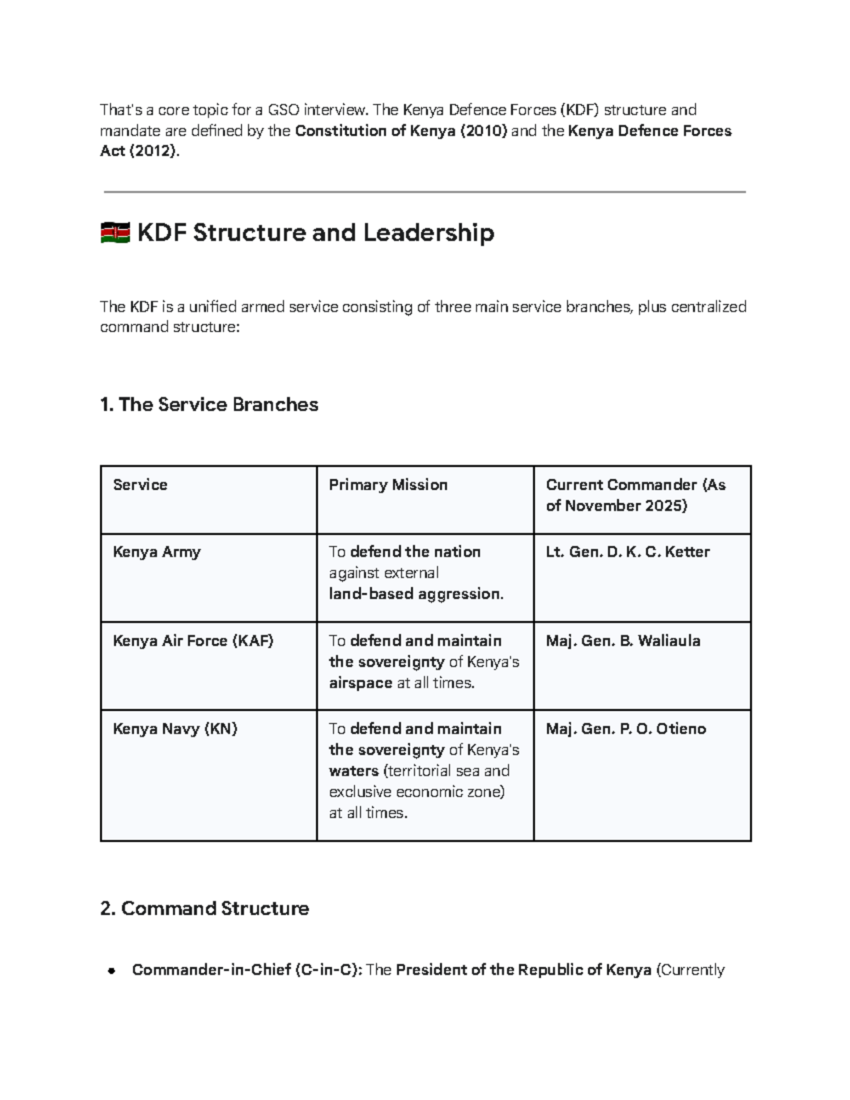 Understanding the KDF Structure and Mandate for GSO Interviews - Studocu