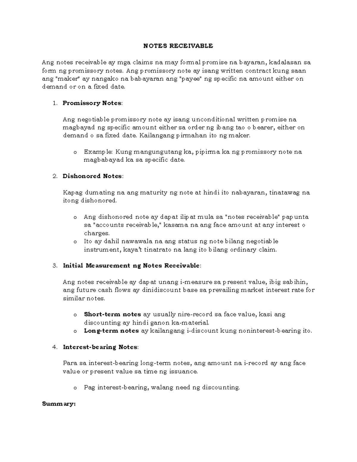NOTES RECEIVABLE: Understanding Promissory Notes and Their Measurement ...