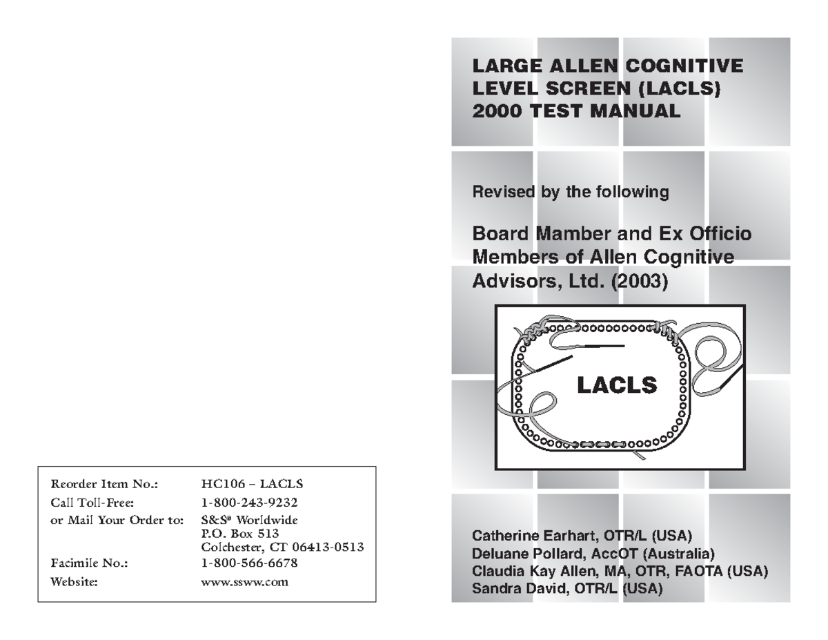 LACLS Instructions and Guidelines for Administering the Screen - Studocu