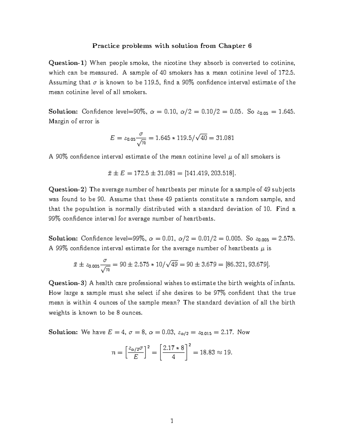 Chapter 6 - Practice Problems with Solutions 1 - Practice problems with ...
