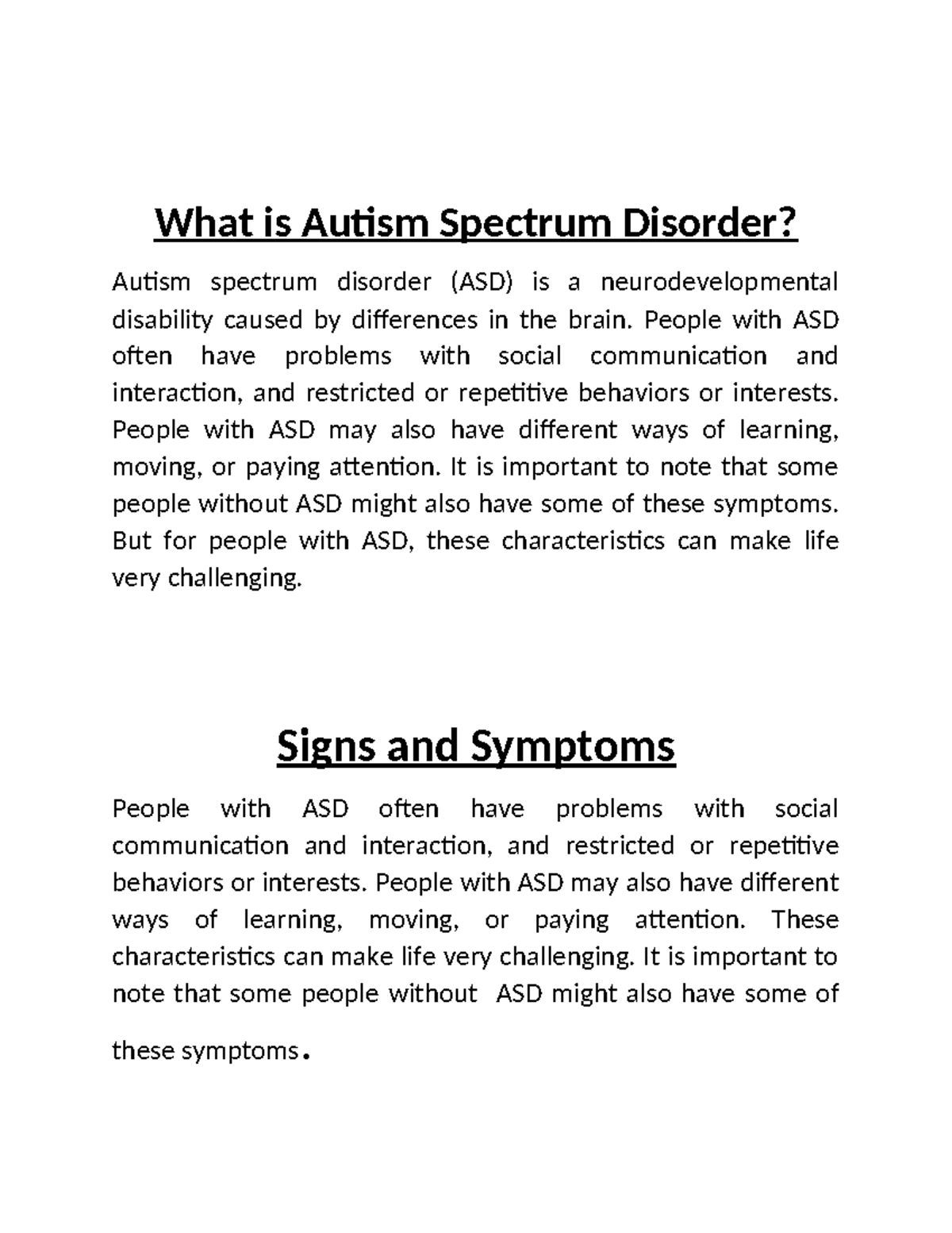 Autism spectrum disorder - What is Autism Spectrum Disorder? Autism ...