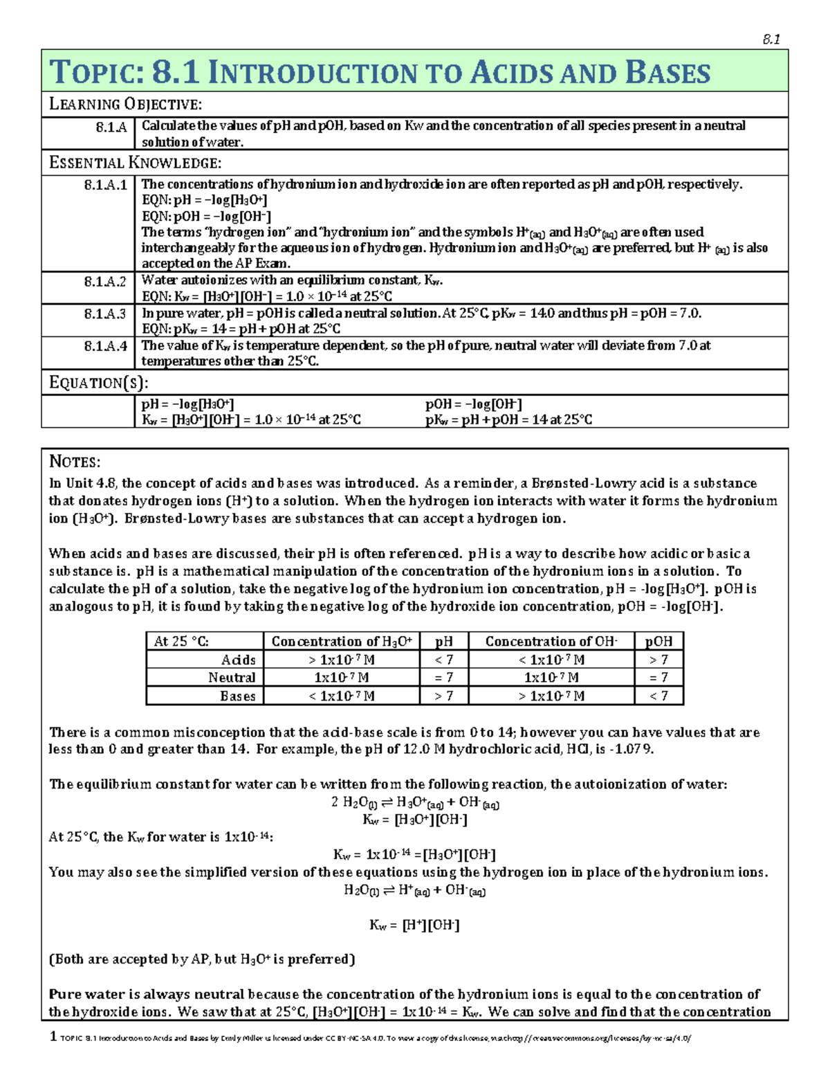 8 - need help - TOPIC: 8. 1 INTRODUCTION TO ACIDS AND BASES LEARNING ...