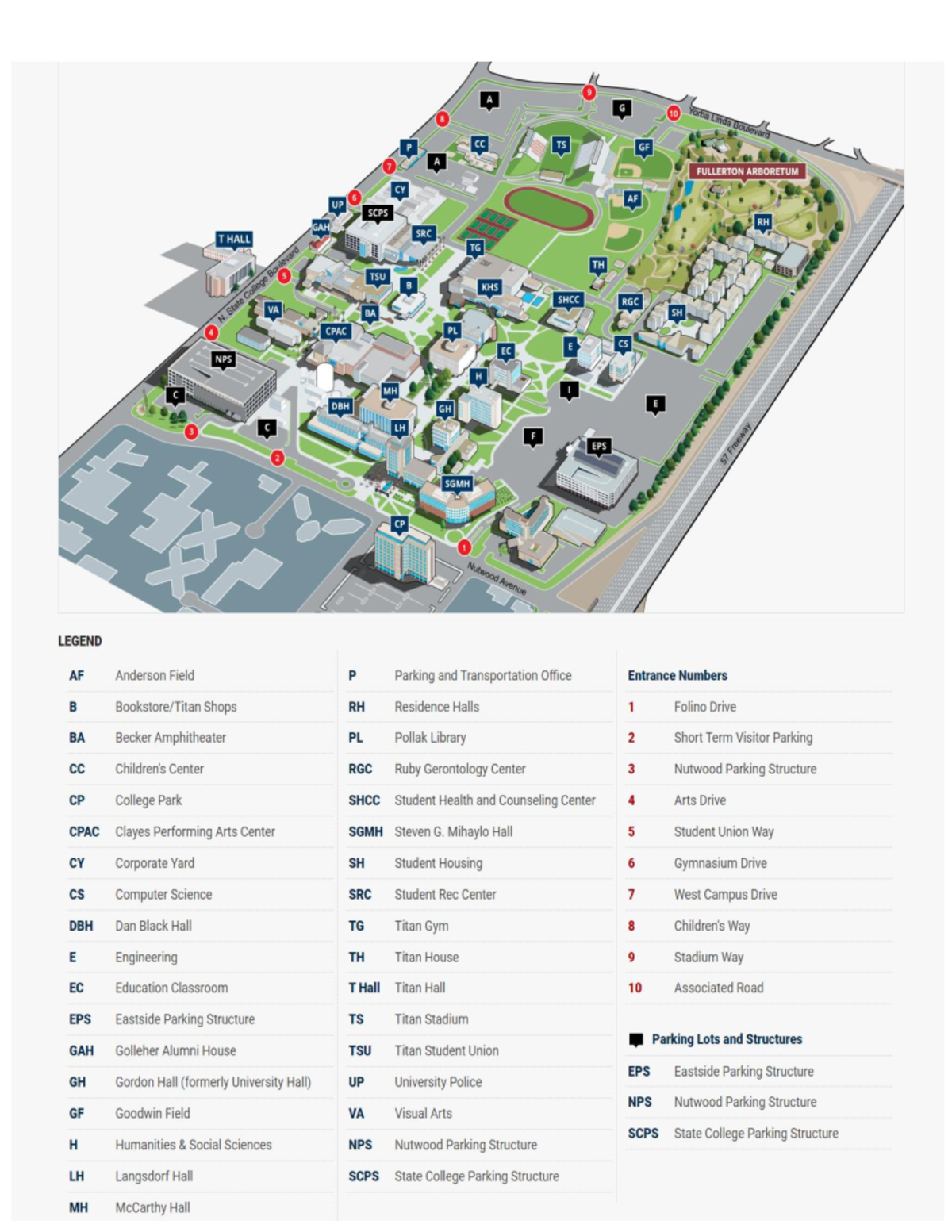 Campus Map for CSUF: Detailed Location Guide and Legend - Studocu