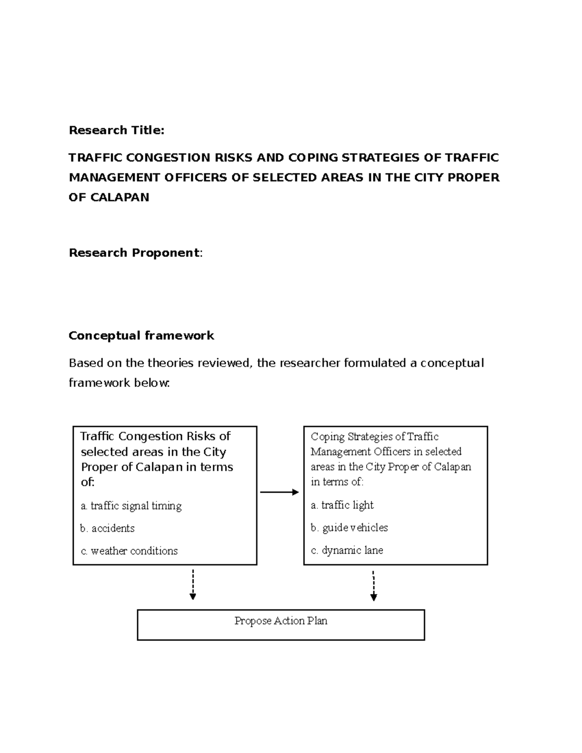 Traffic Congestion Risks & Coping Strategies: A Study in Calapan - Studocu