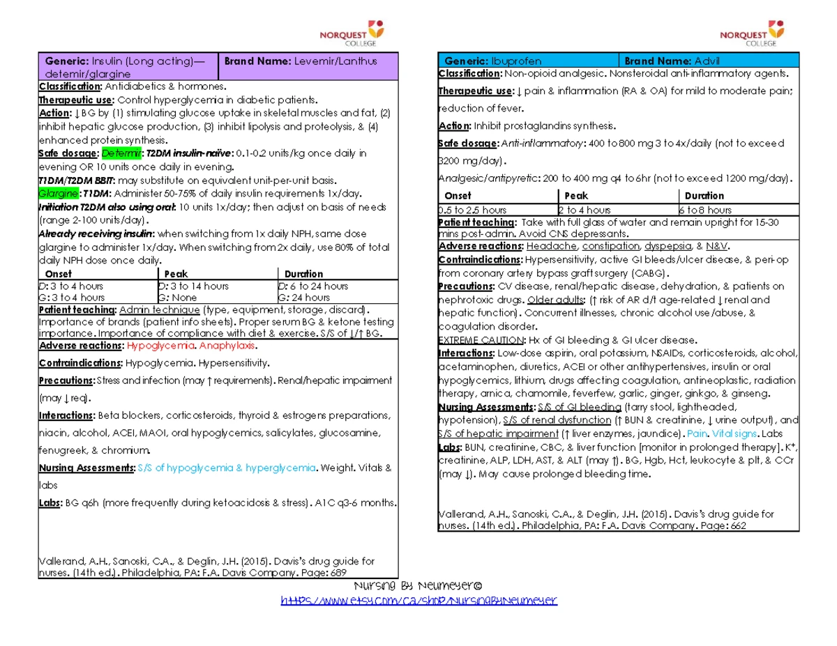 Med cards starting with H PDF - Nursing By Neumeyer© Generic ...