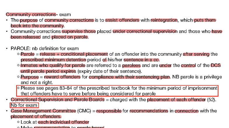 Penology: Community Corrections & Parole Exam Notes (CJS 101) - Studocu