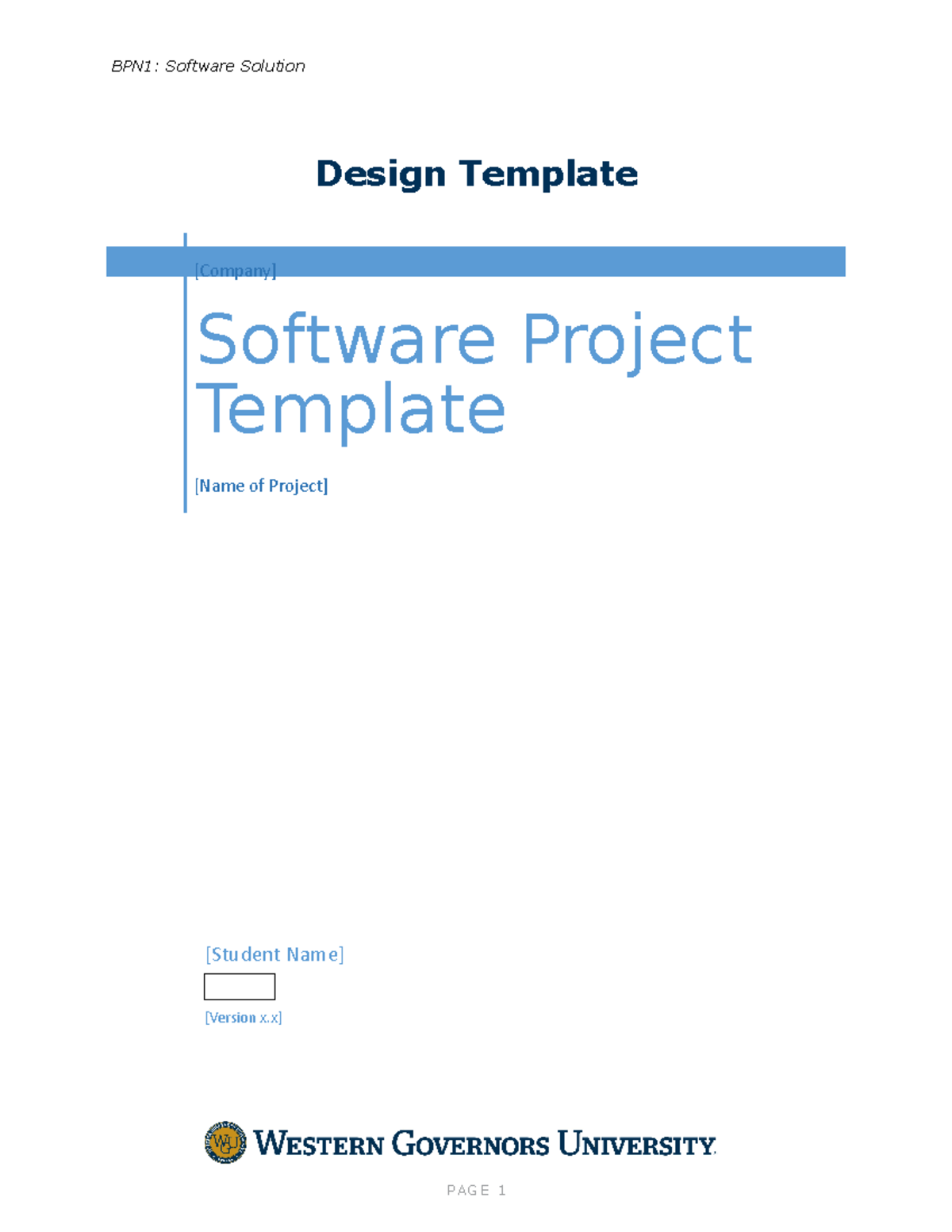 BPN1: Software Design Template & Development Methodology Guide - Studocu