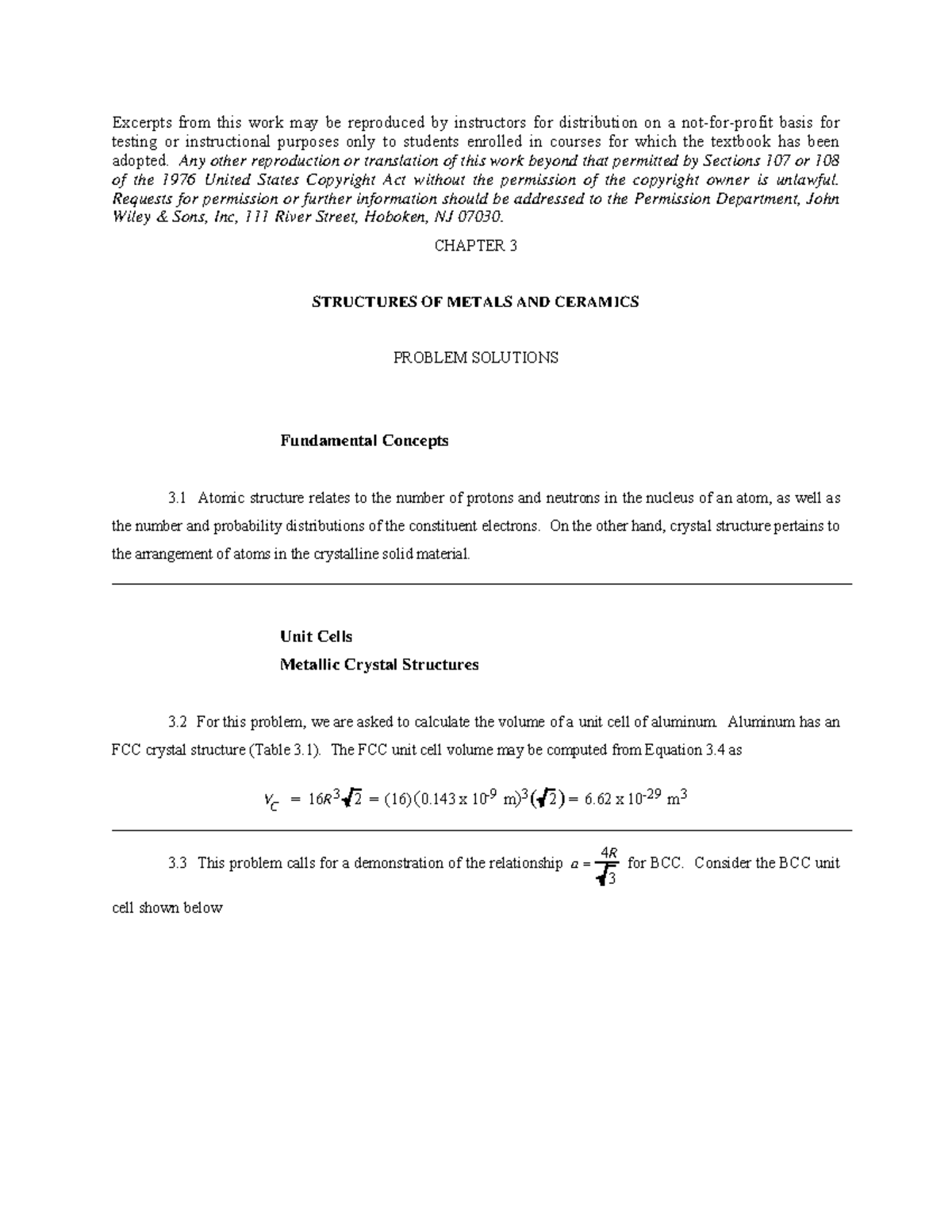 Ch03 solution manual fundamentals of materials science and engineering ...