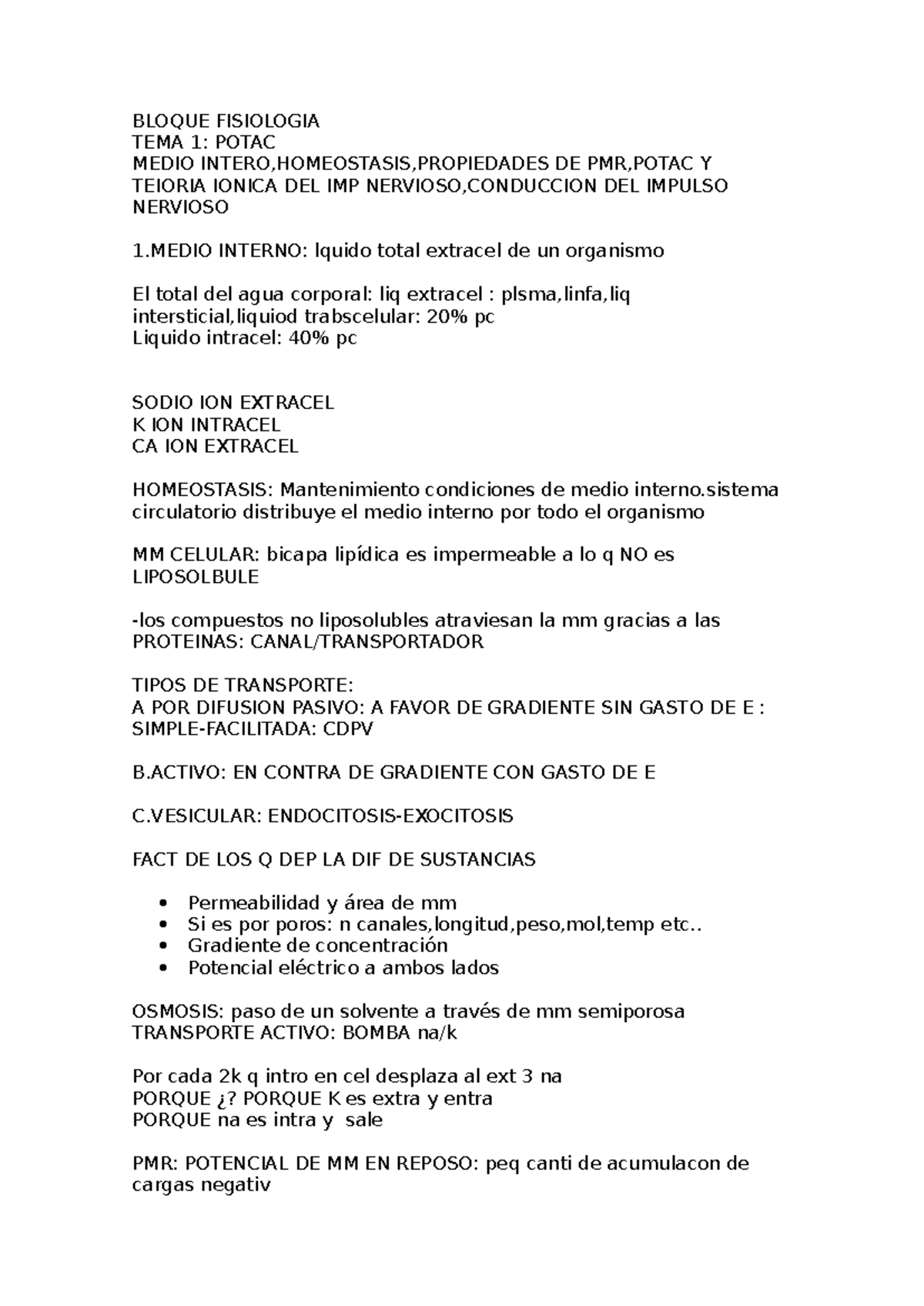 Bloque Fisiologia ap cortos - BLOQUE FISIOLOGIA TEMA 1: POTAC MEDIO ...