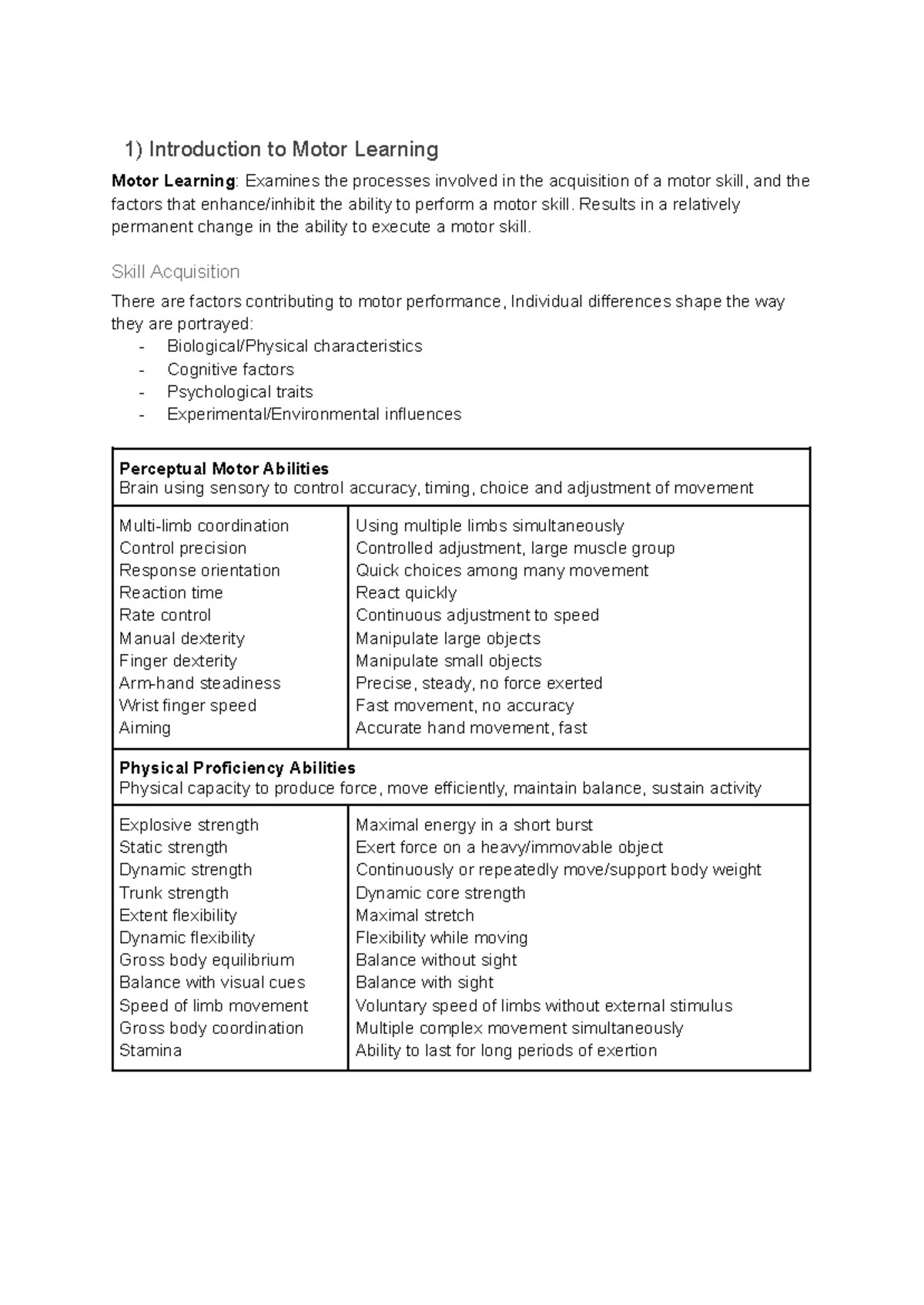 Motor Learning: Key Concepts and Theories - Studocu