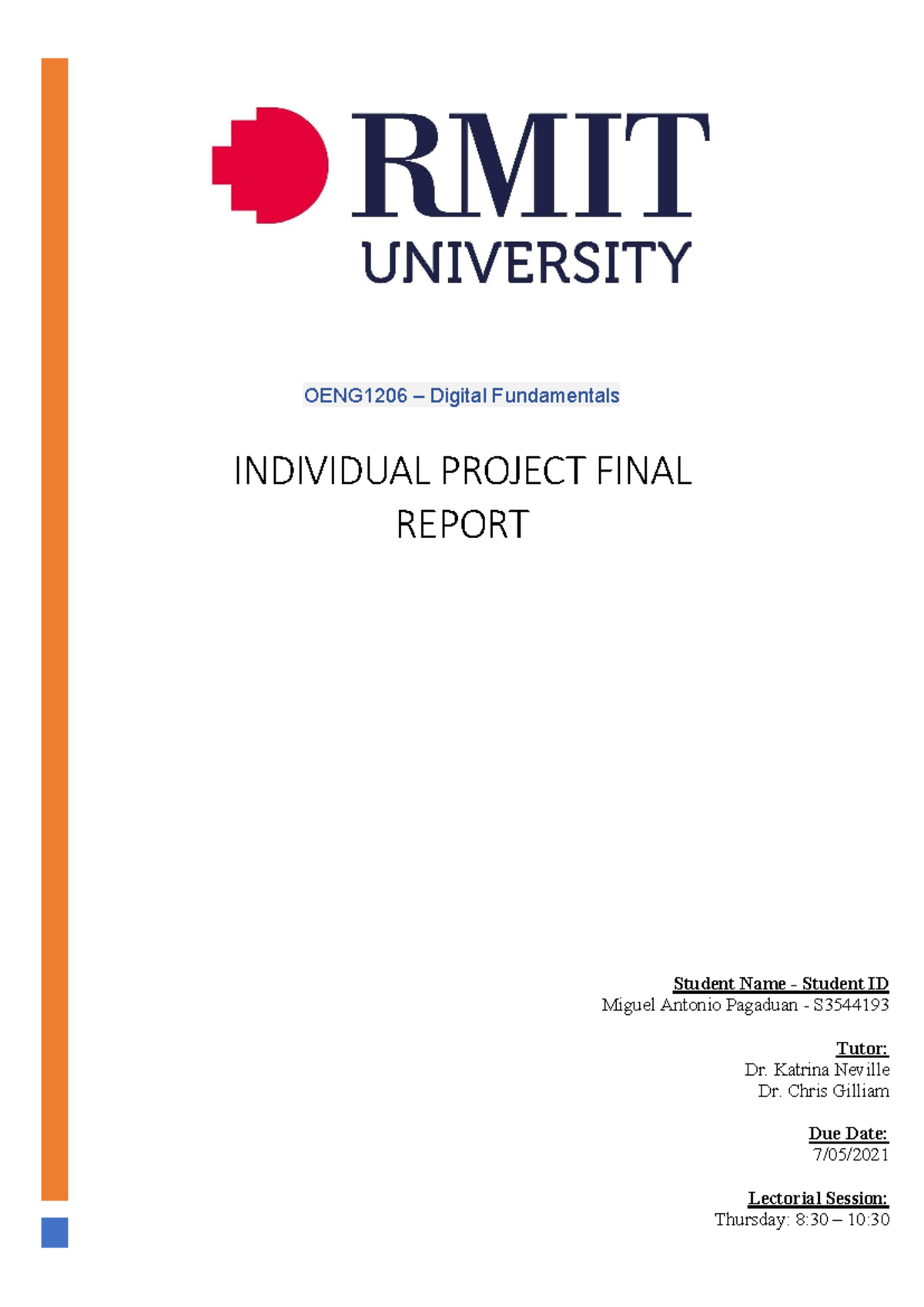 OENG1206 - Final Individual Project Report on GUI Unit Converter - Studocu