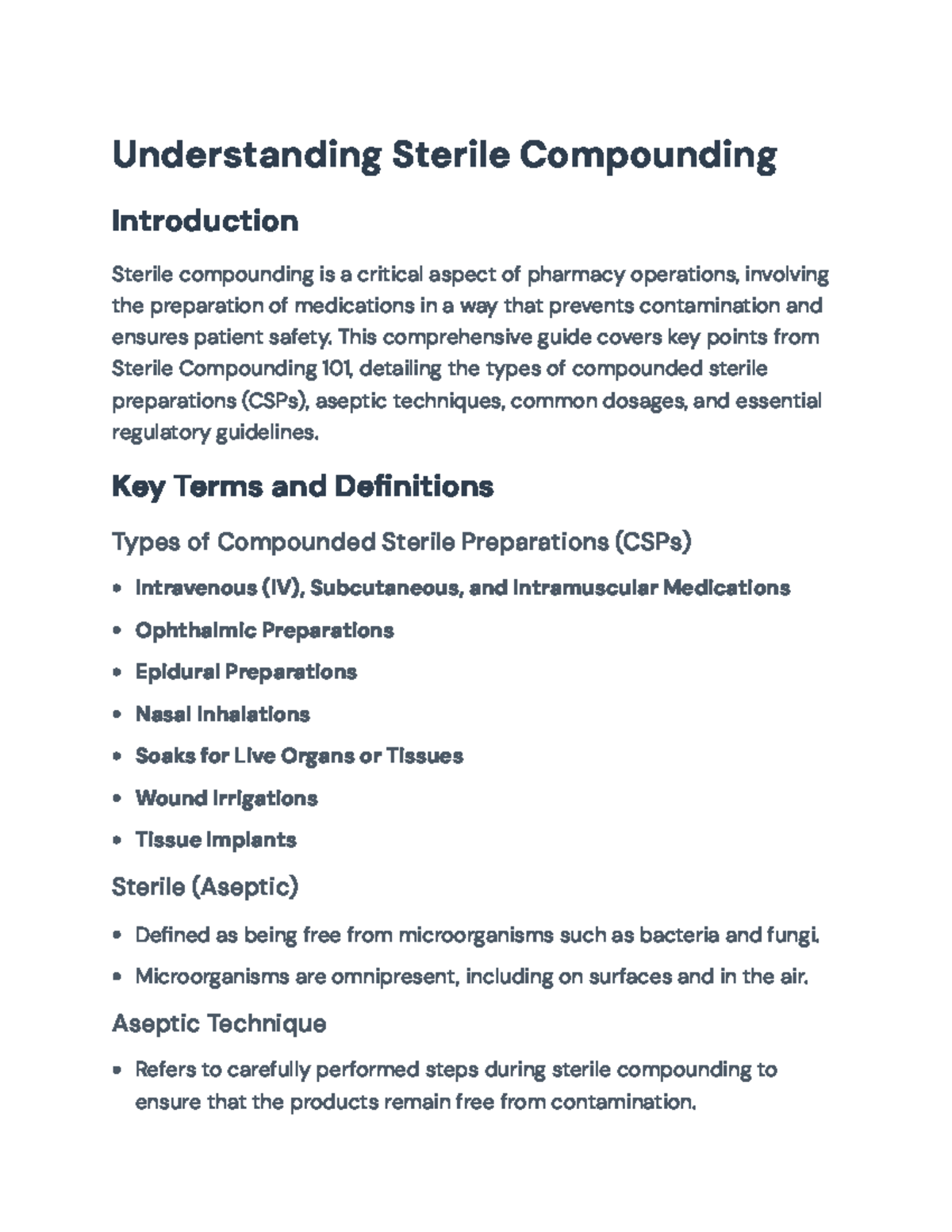 Understanding Sterile Compounding Guidelines And Techniques