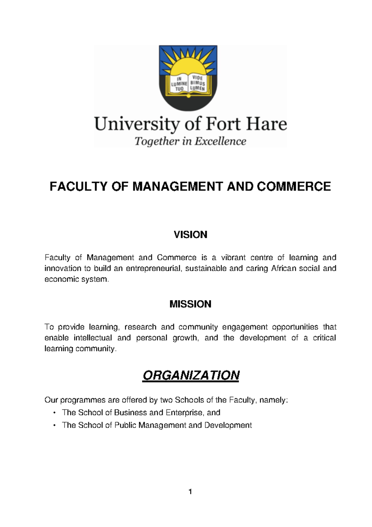Faculty of Management & Commerce - Accounting Prospectus Overview - Studocu