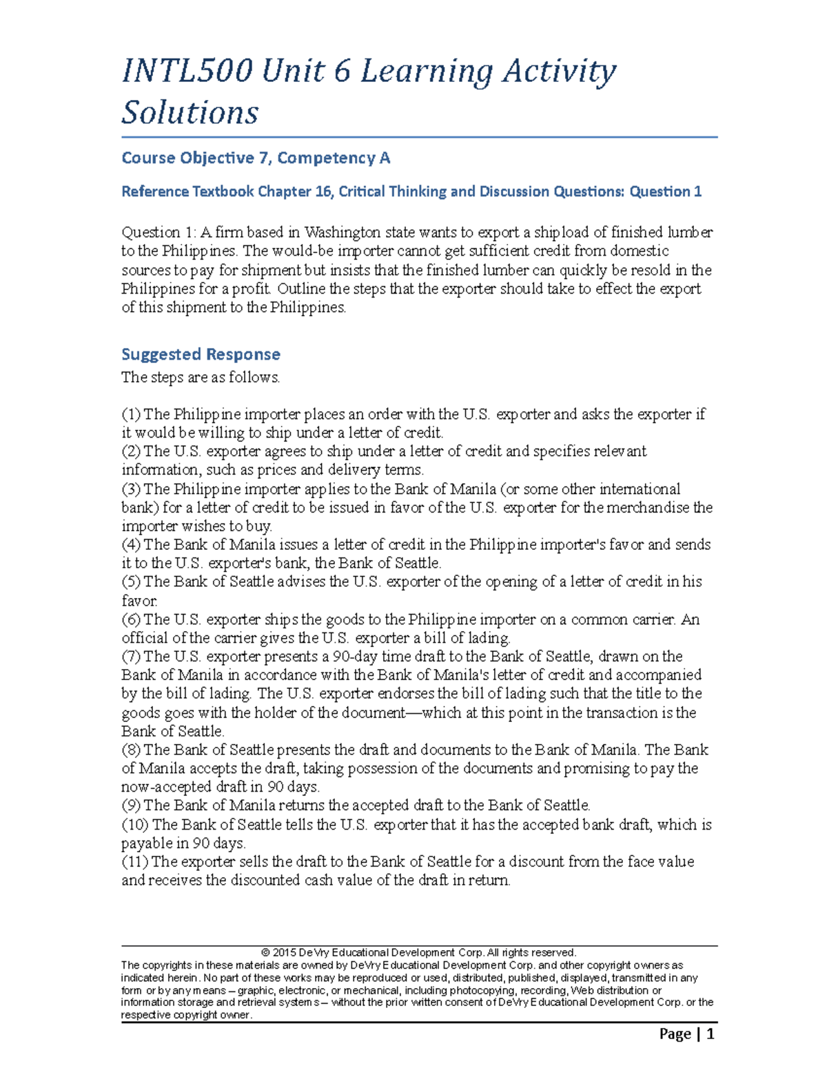 INTL500 Unit6 Learning Activity Solutions INTL500 Unit6 Learning ...