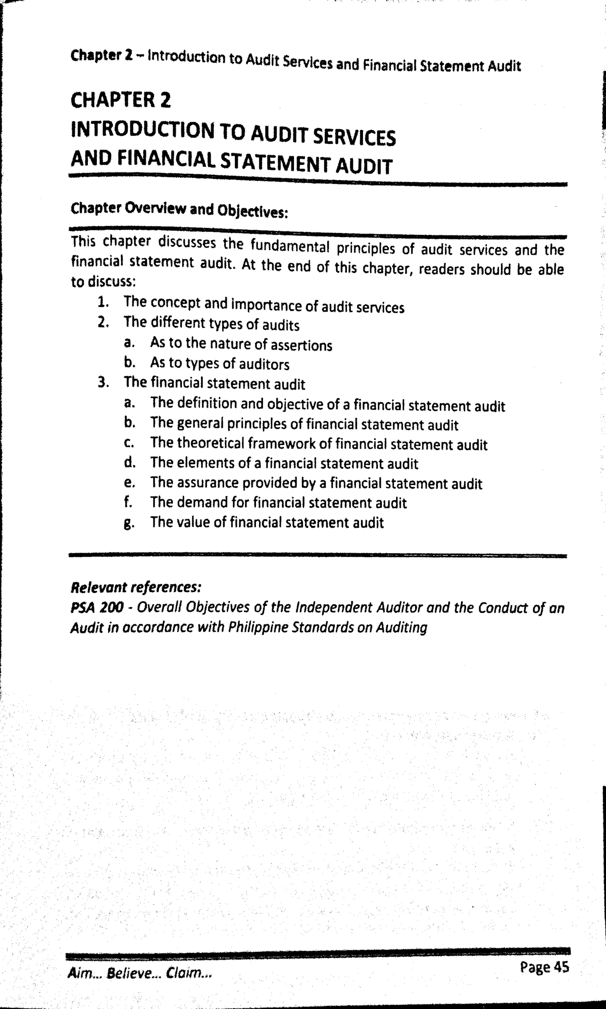 Ch 2 introduction to audit services and financial statement audit ...