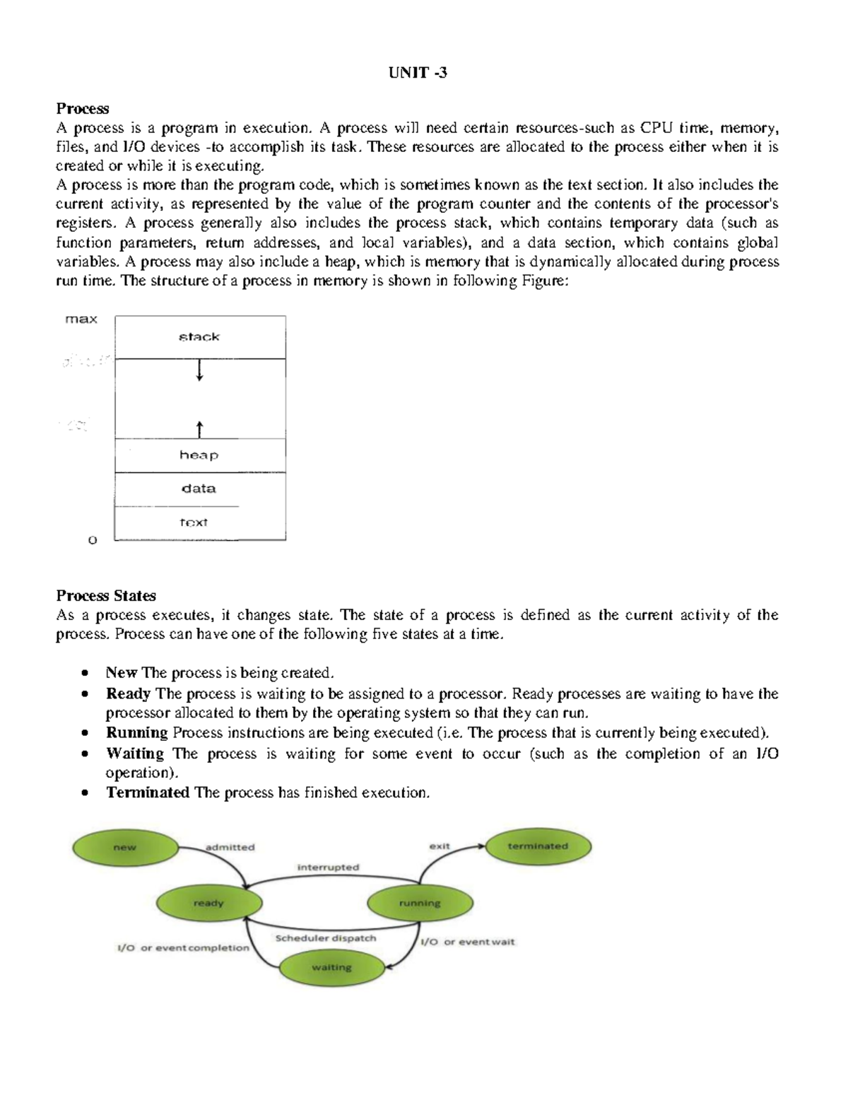 OS Unit-3: Understanding Processes and Scheduling Mechanisms - Studocu