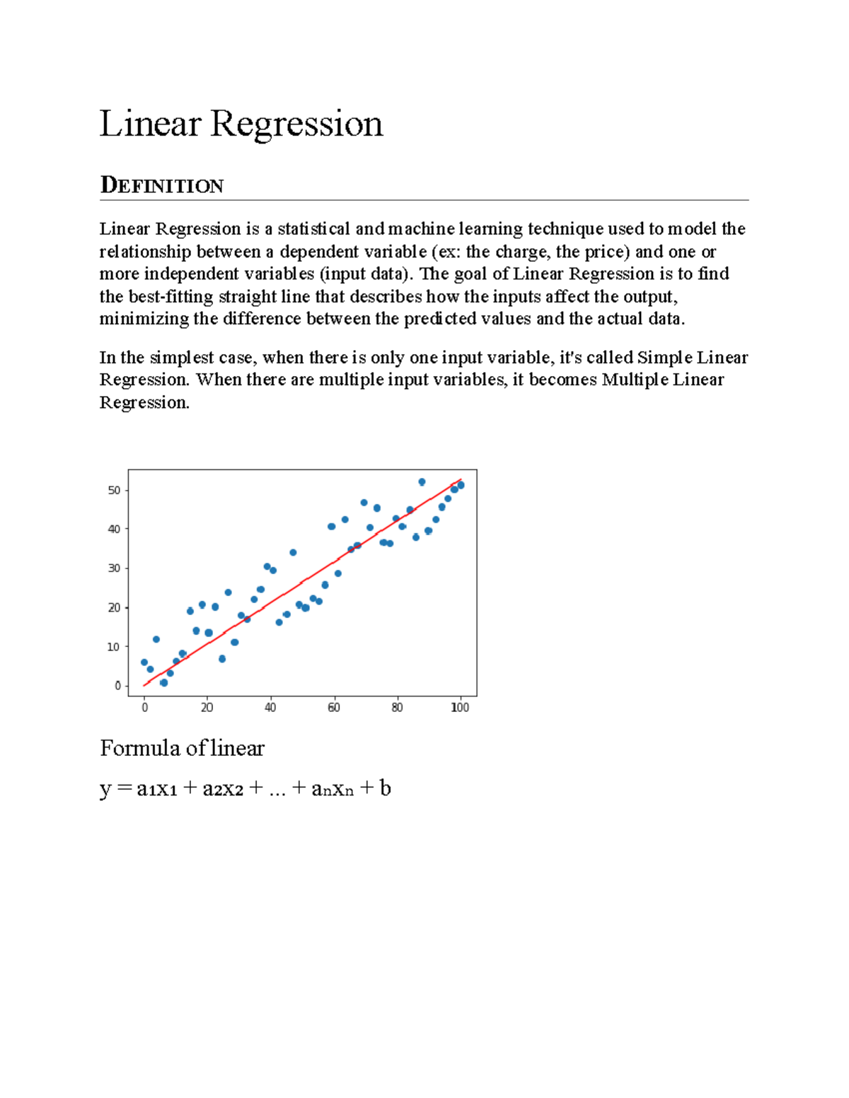 Introduction to Linear Regression: Concepts & Applications - Studocu