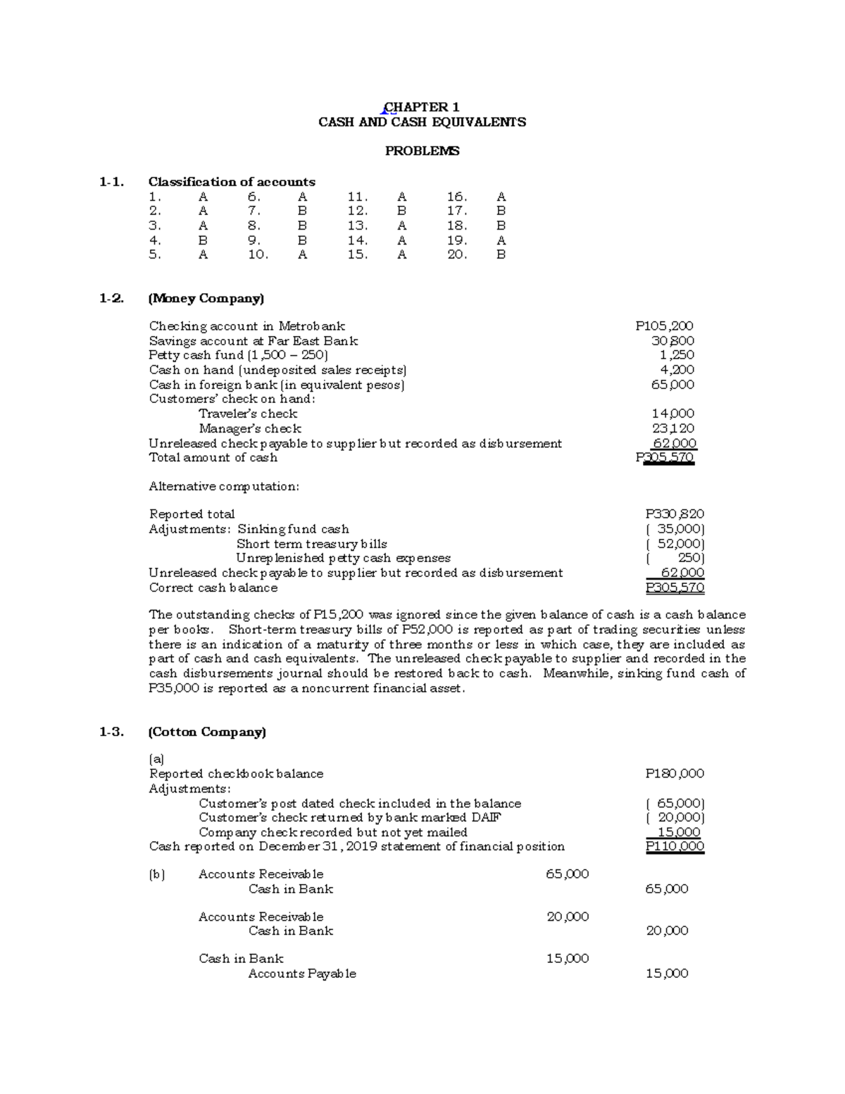 Empleo-TB - Intermediate Accounting 1: Chapter 1 Cash & Equivalents - Document Preview