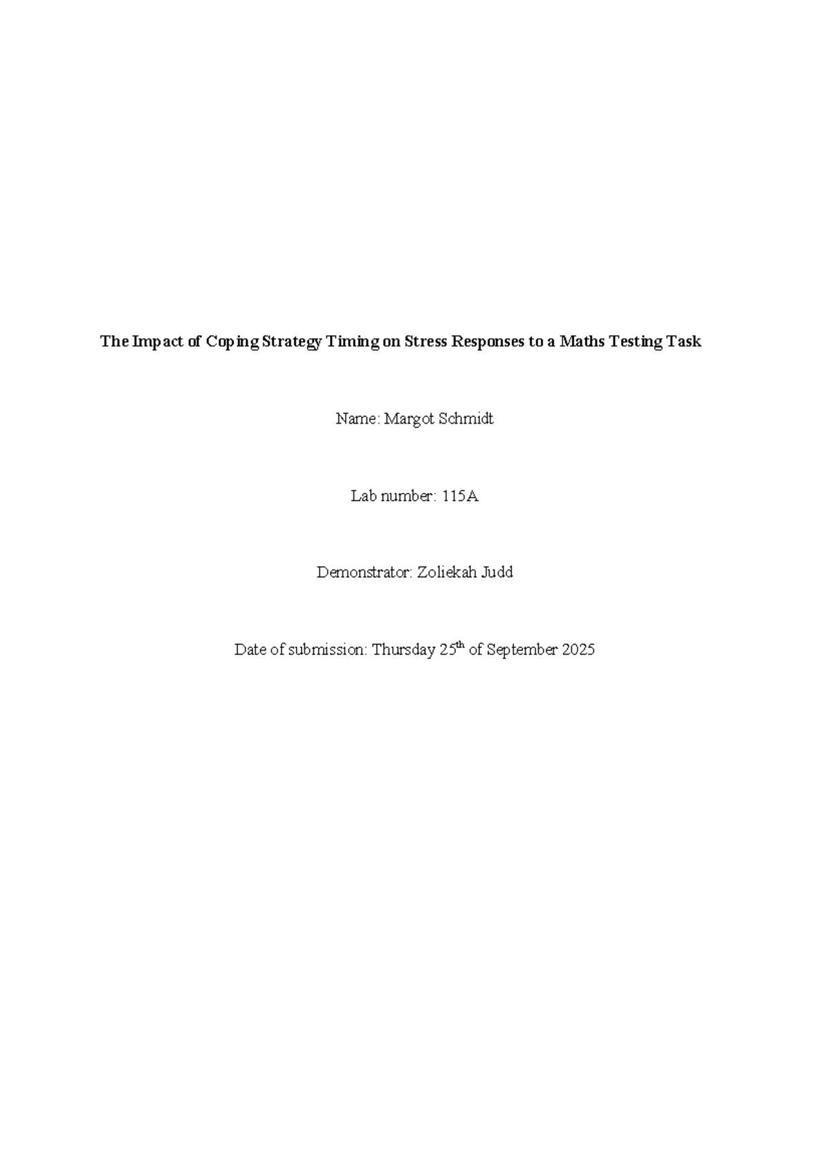 The Impact of Coping Strategy Timing on Stress Responses in PSYC 112 ...