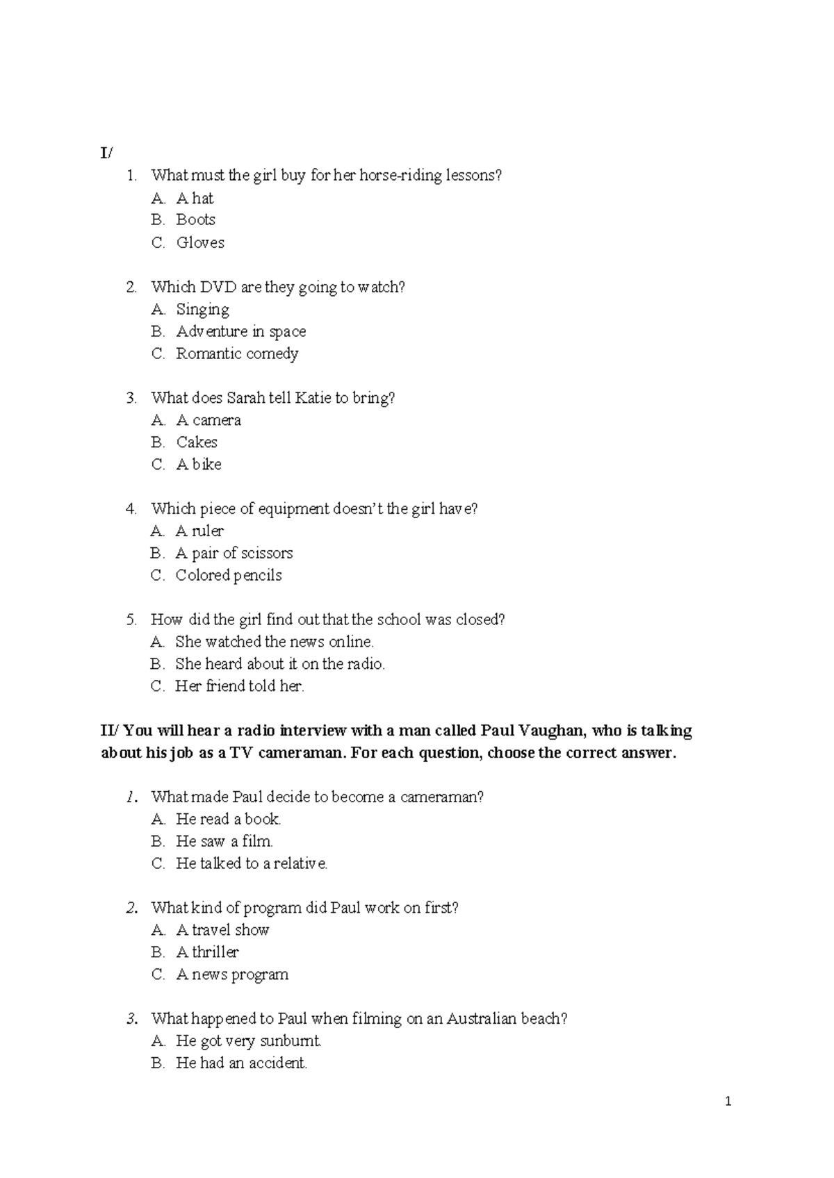 Module 3 Listening Comprehension Practice Questions Studocu | Teachpic