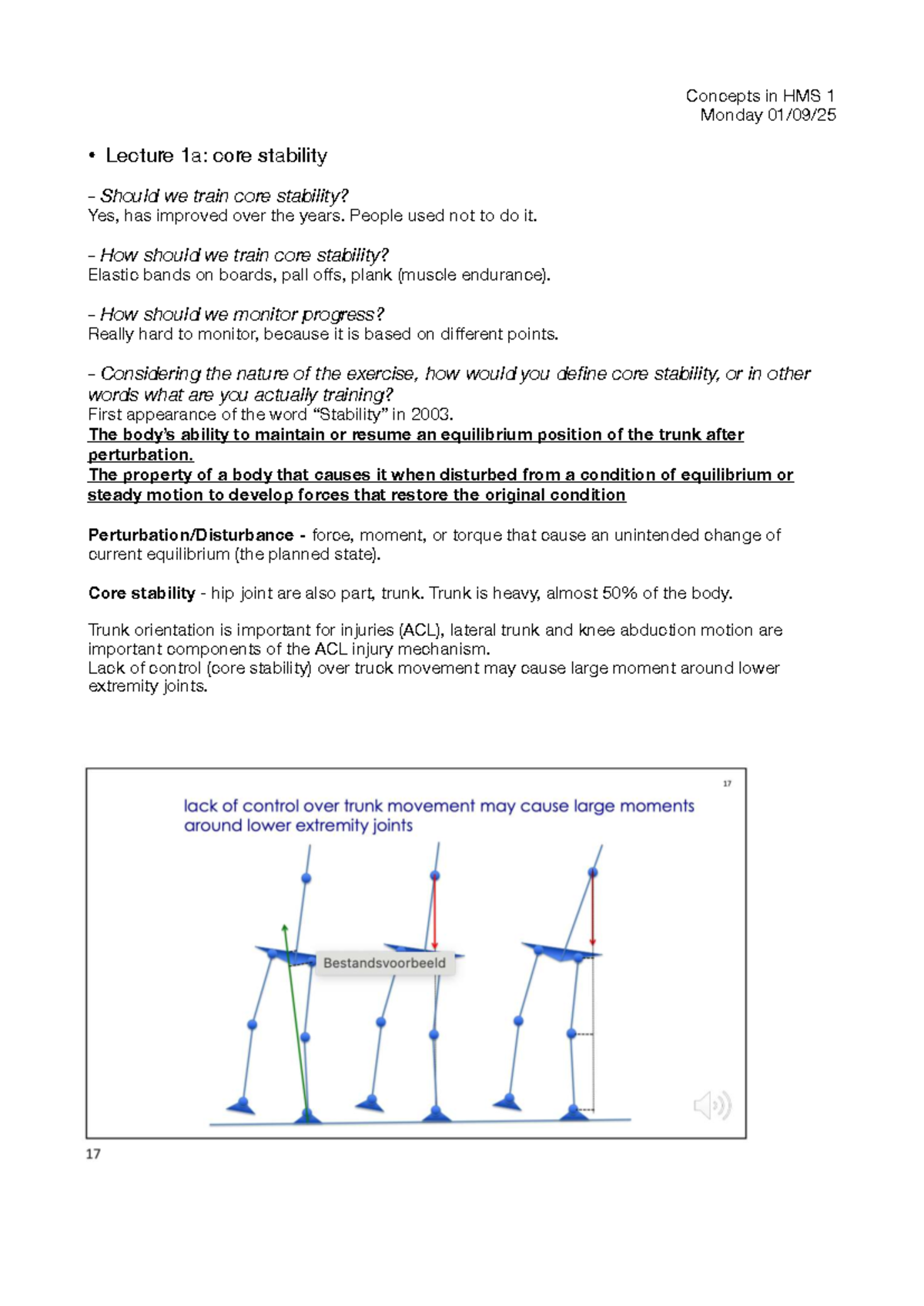 HMS 1 Lecture 1: Core Stability Training and Monitoring Techniques ...