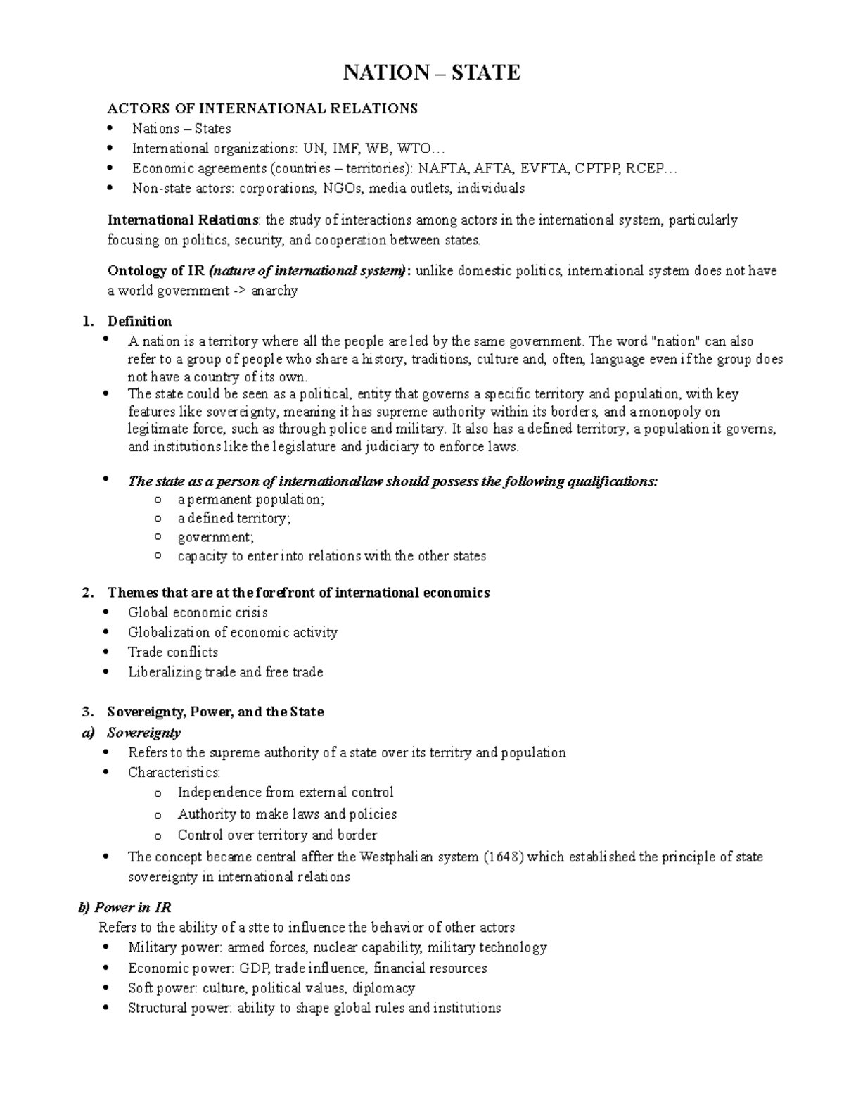 IR Overview - Final Exam Notes (Course Code: IR) - Studocu