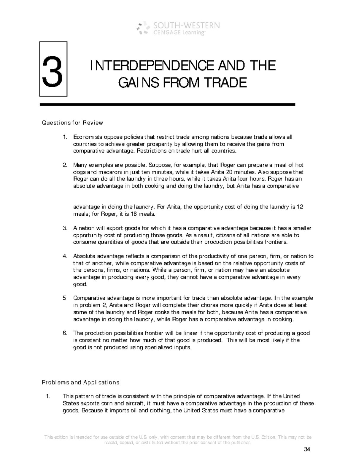 ECON 101: Chapter 03 Review on Trade & Comparative Advantage - Studocu