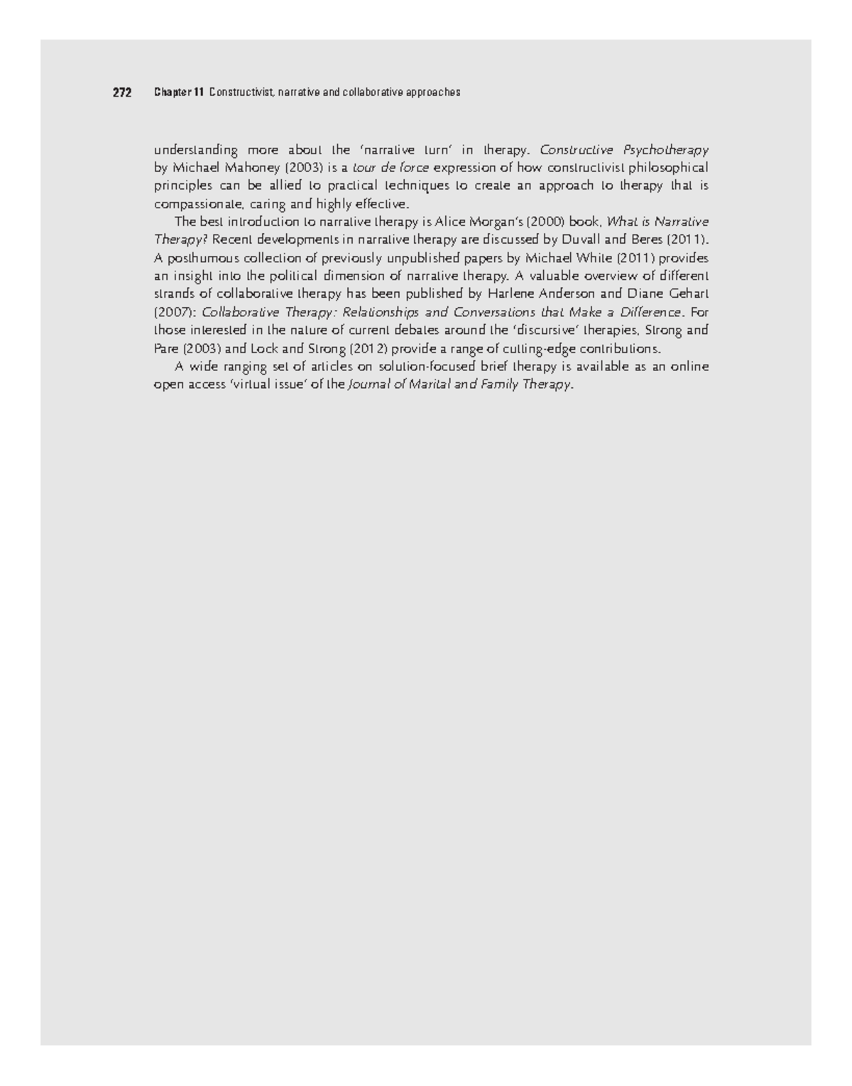 272 Constructivist and Collaborative Approaches in Therapy: Insights ...