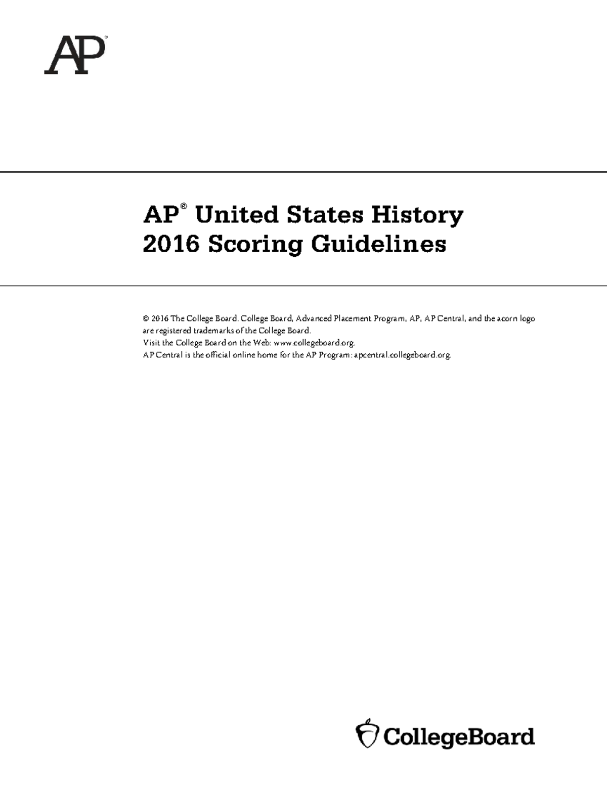 AP United States History 2016 Scoring Guidelines and Exam Insights ...