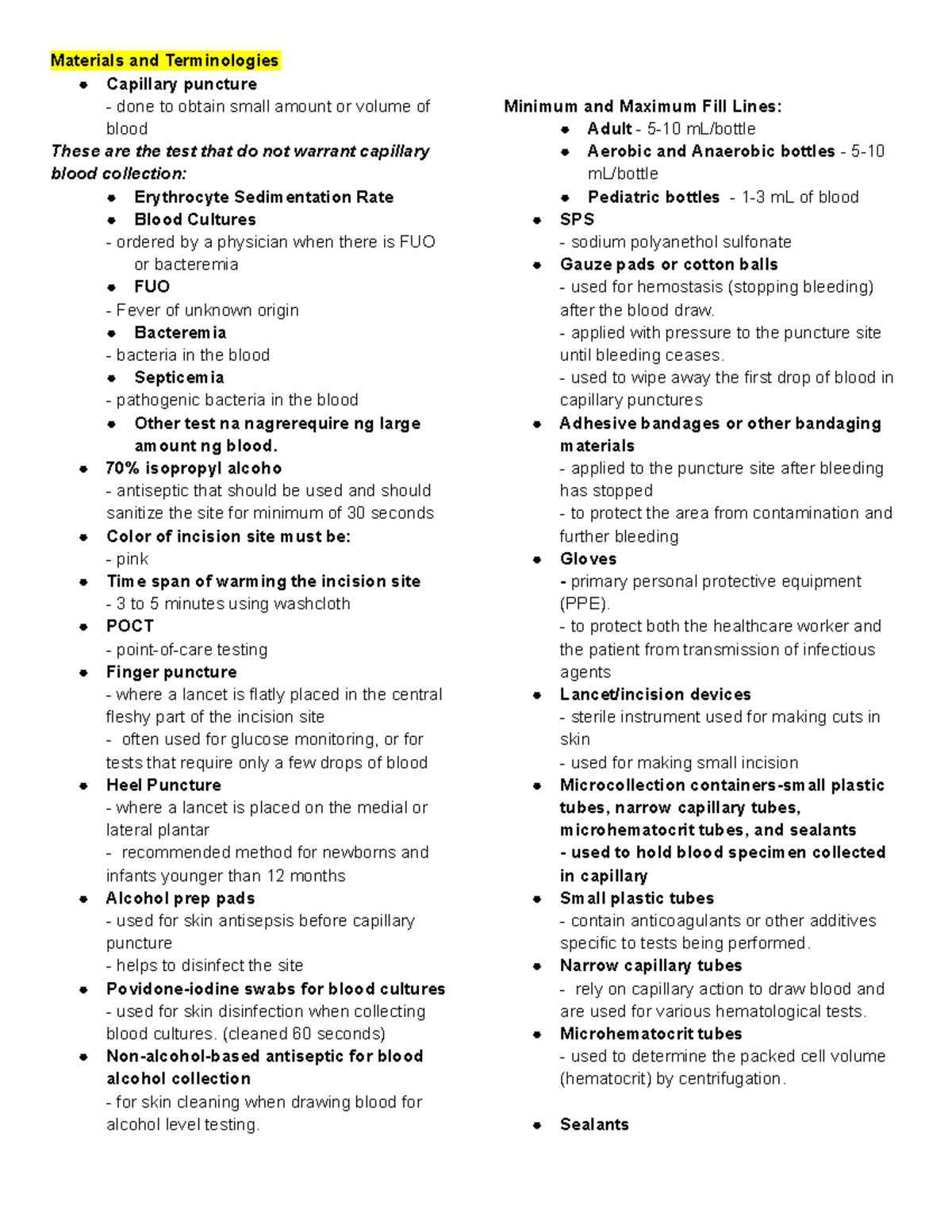 Capillary Puncture Techniques and Terminologies for Blood Collection ...