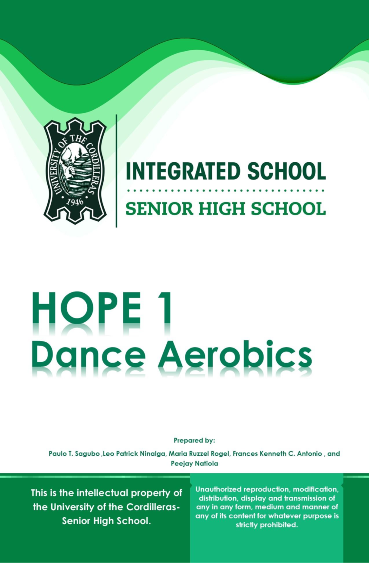 HOPE 1 - Module 3: Dance Aerobics for Grade 1 Students - Studocu