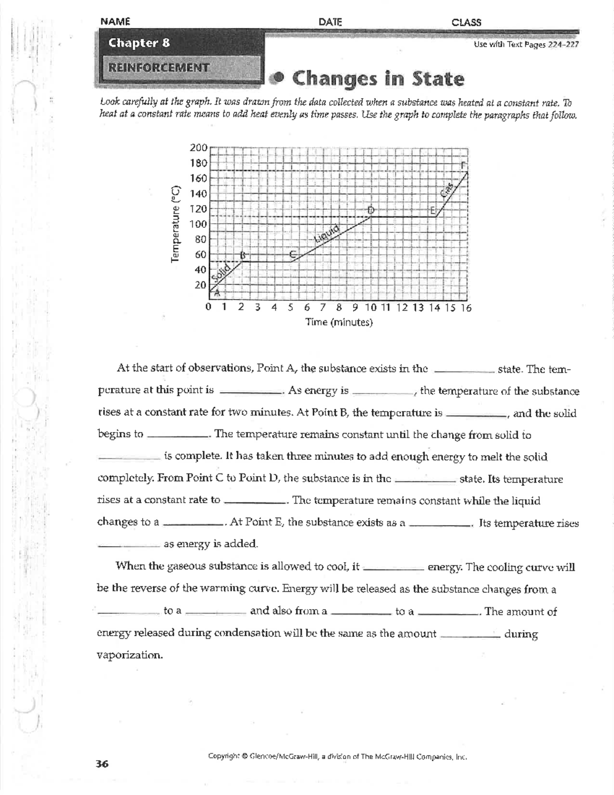Wkst matter phases 2 0204 - NAME DATE CLASS Chapter 8 Use with Text ...