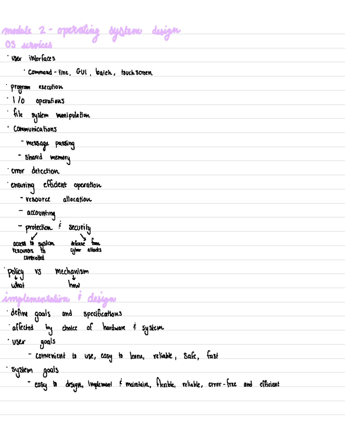 Module 2 Notes COP 4610 - Insights on Operating System Design - Studocu