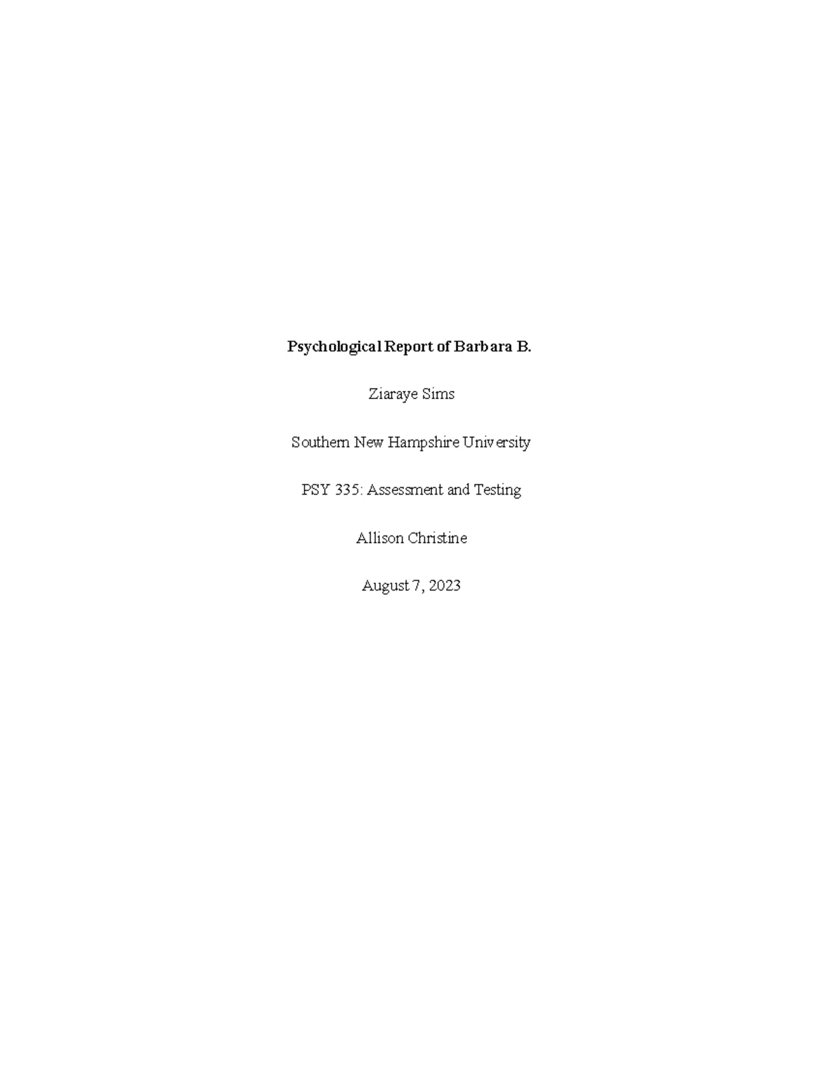 PSY 335 Final Project Milestone Three: Conclusions and Reflections ...
