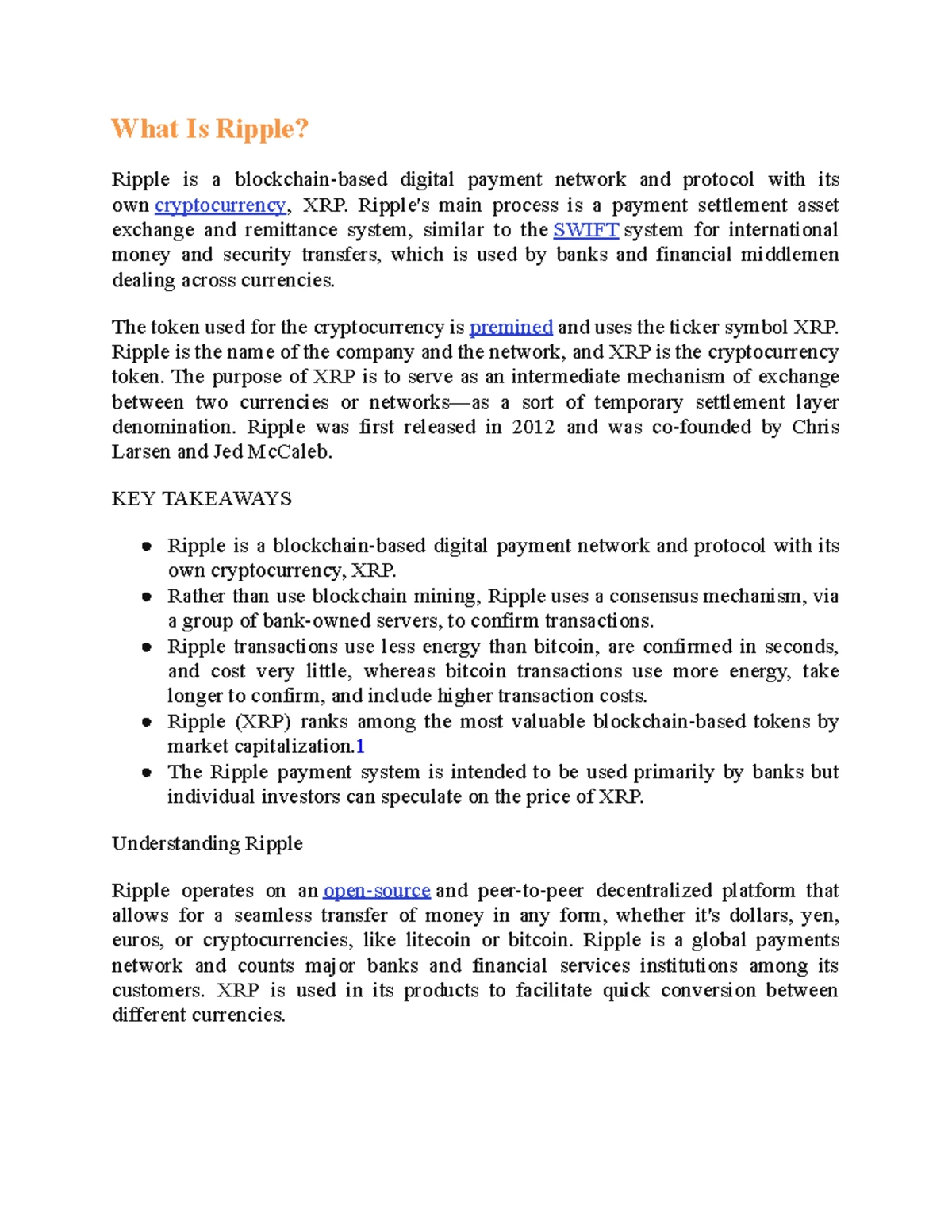 Bitcoin Cryptocurrency Overview: Key Features and Mechanisms - Studocu